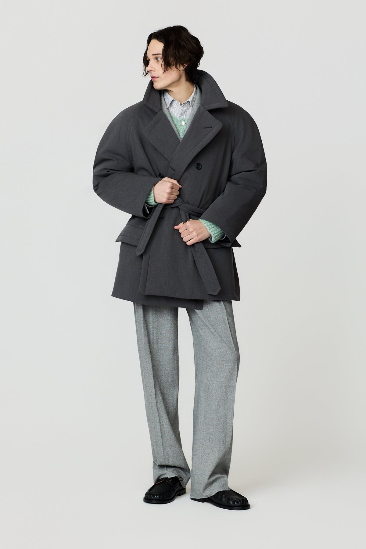 paura-Alcide Padded Coat - Dark Grey-14DP00010000733