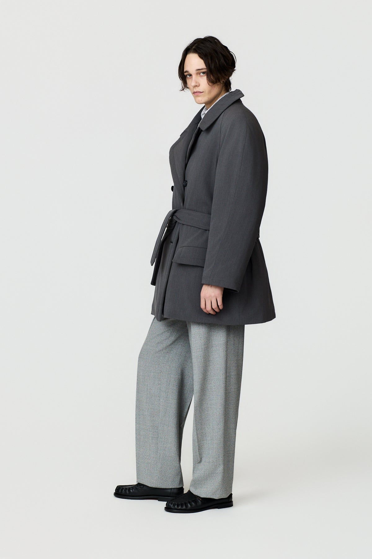 paura-Alcide Padded Coat - Dark Grey-14DP00010000733