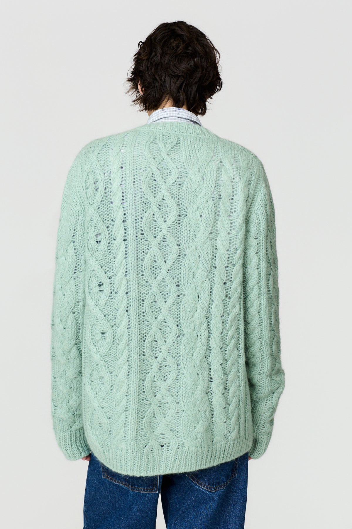 paura-Amar Round Neck Cardigan - Mint-16DP60100000049