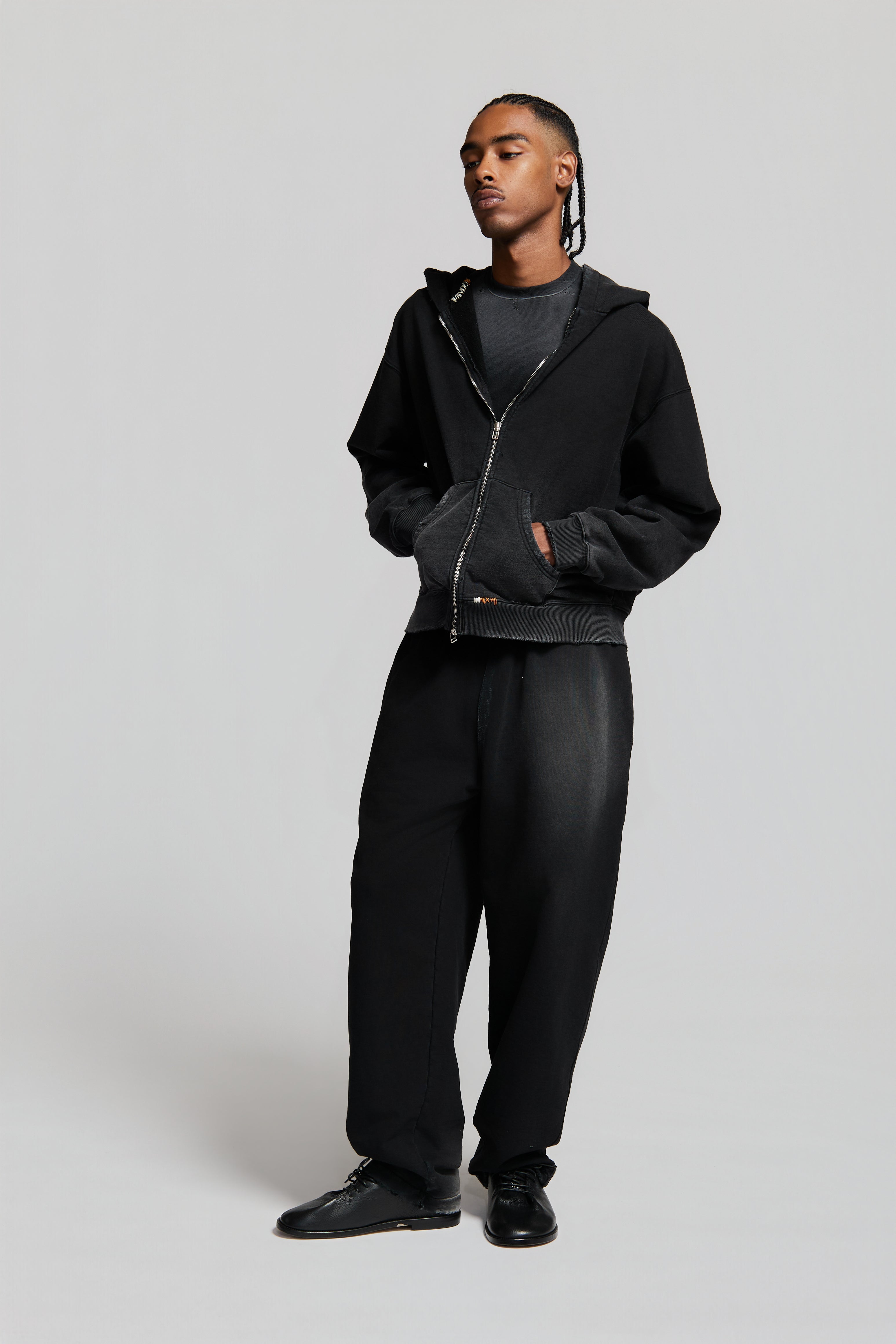 paura-Arabica Full Zip Hoodie Black-15DP30030000001