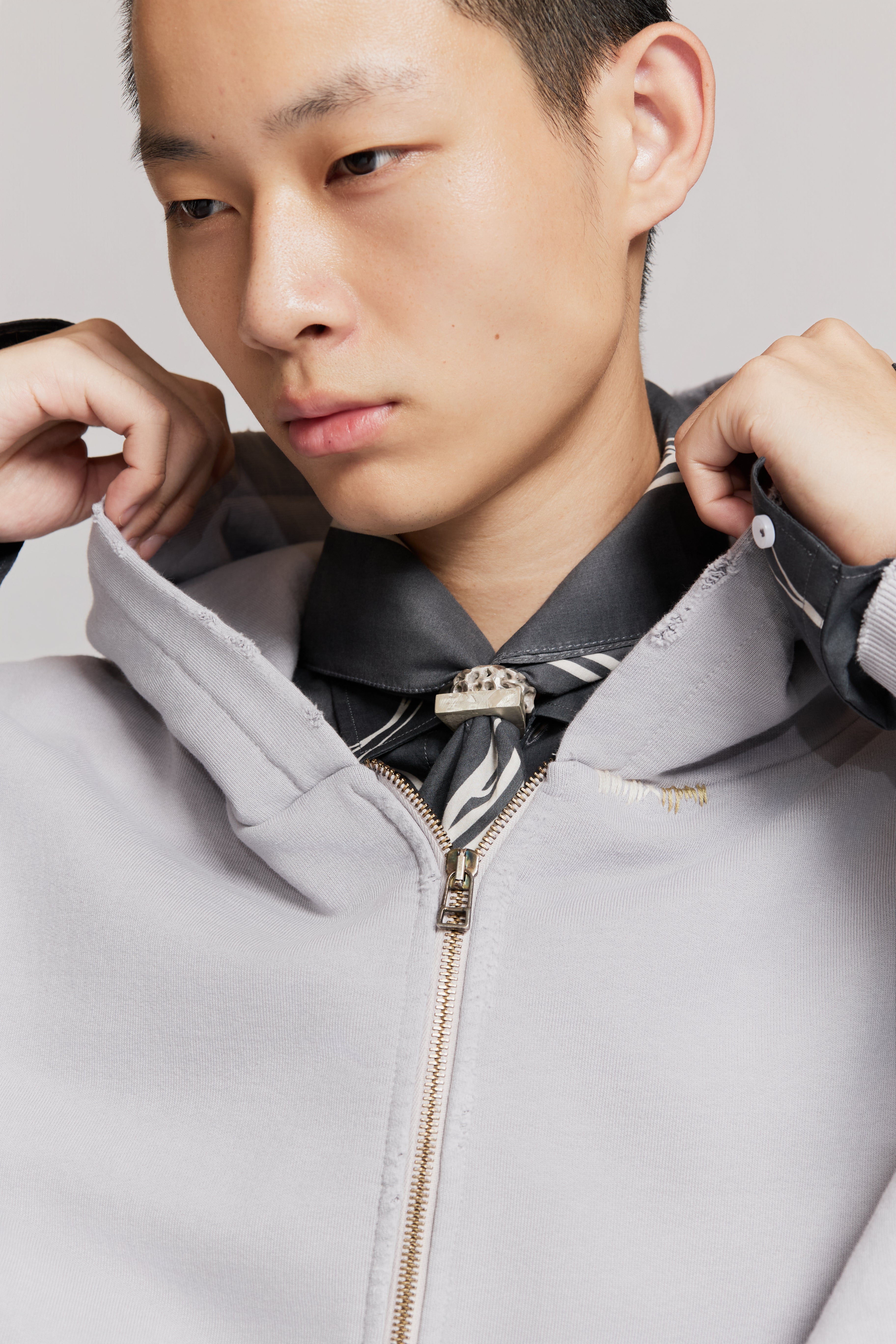 paura-Arabica Full Zip Hoodie Lilac-15DP30030000003