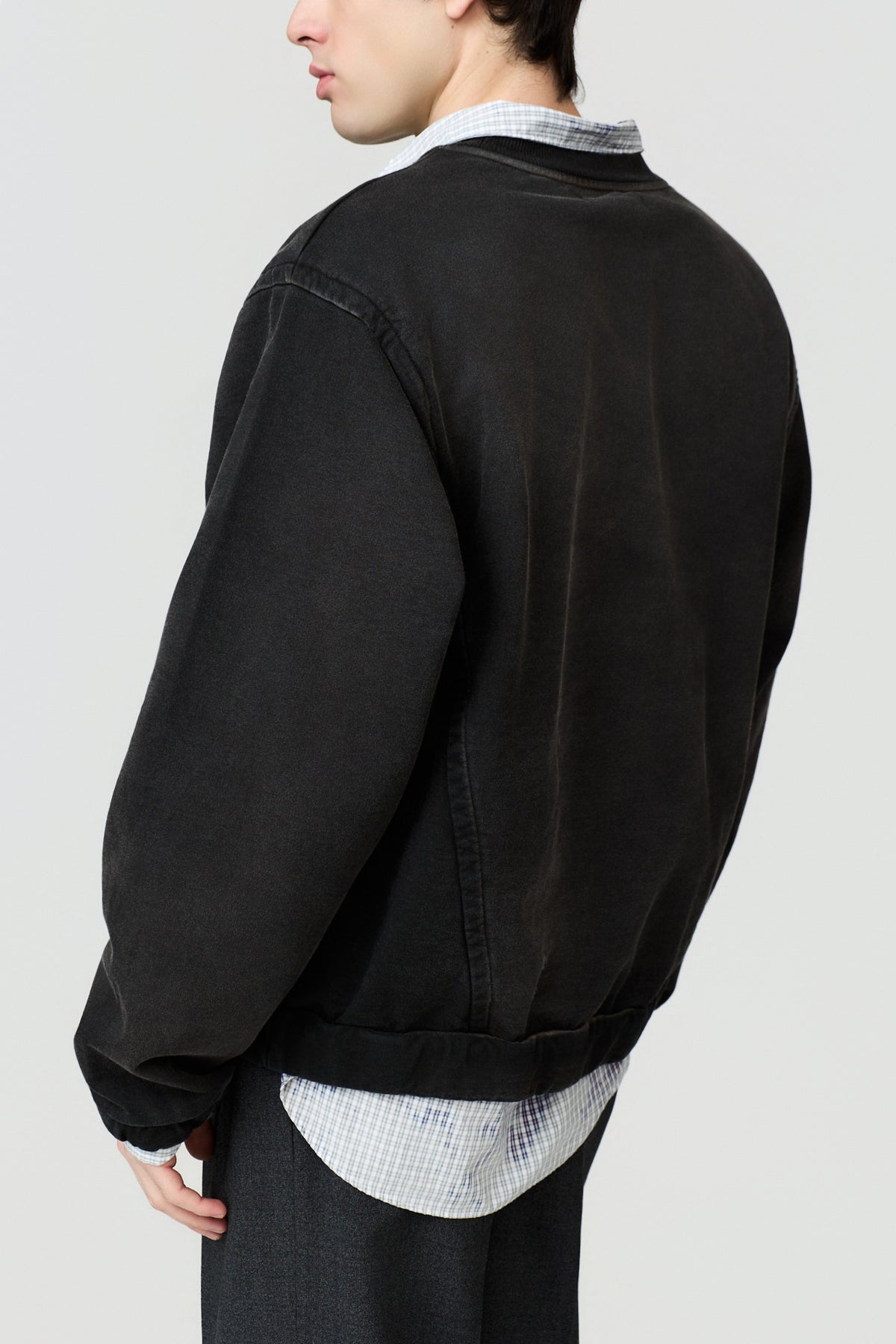paura-Artemisia Garment-Dyed Distressed Crewneck - Black-16DP30050000001