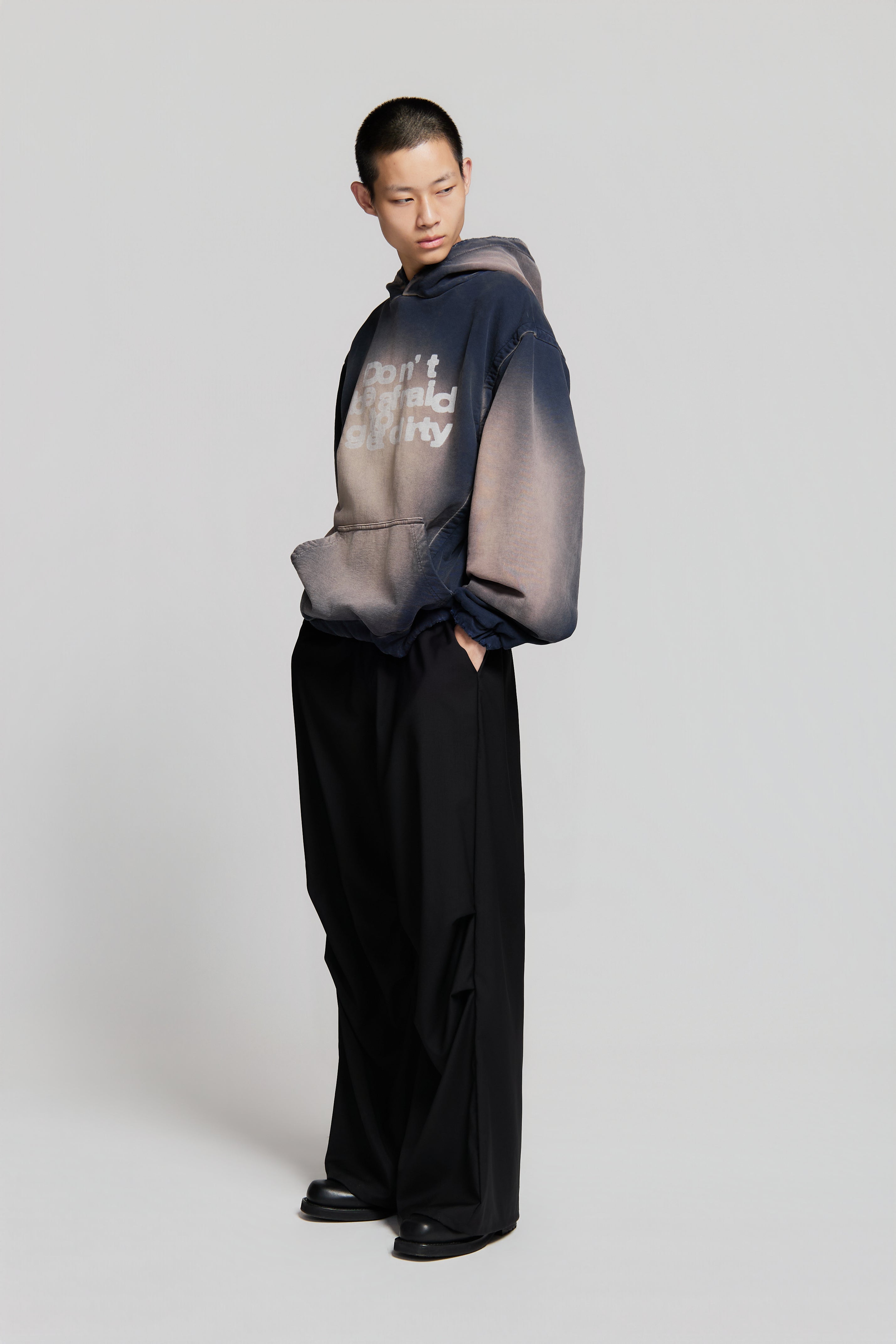 paura-Assenzio "Dbatgd" Oversized Hoodie Dark Blue-15DP30040000031