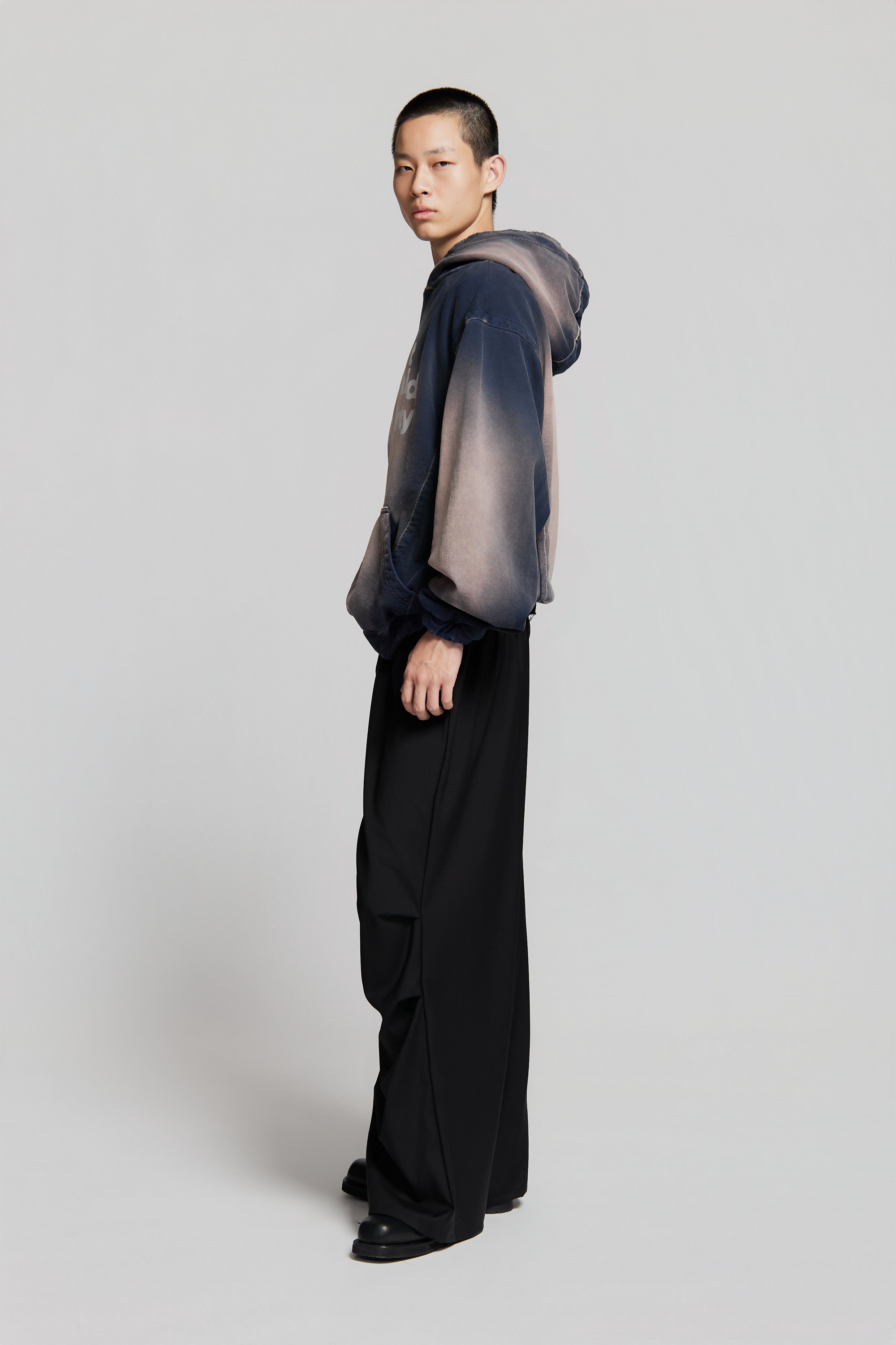 paura-Assenzio "Dbatgd" Oversized Hoodie Dark Blue-15DP30040000031