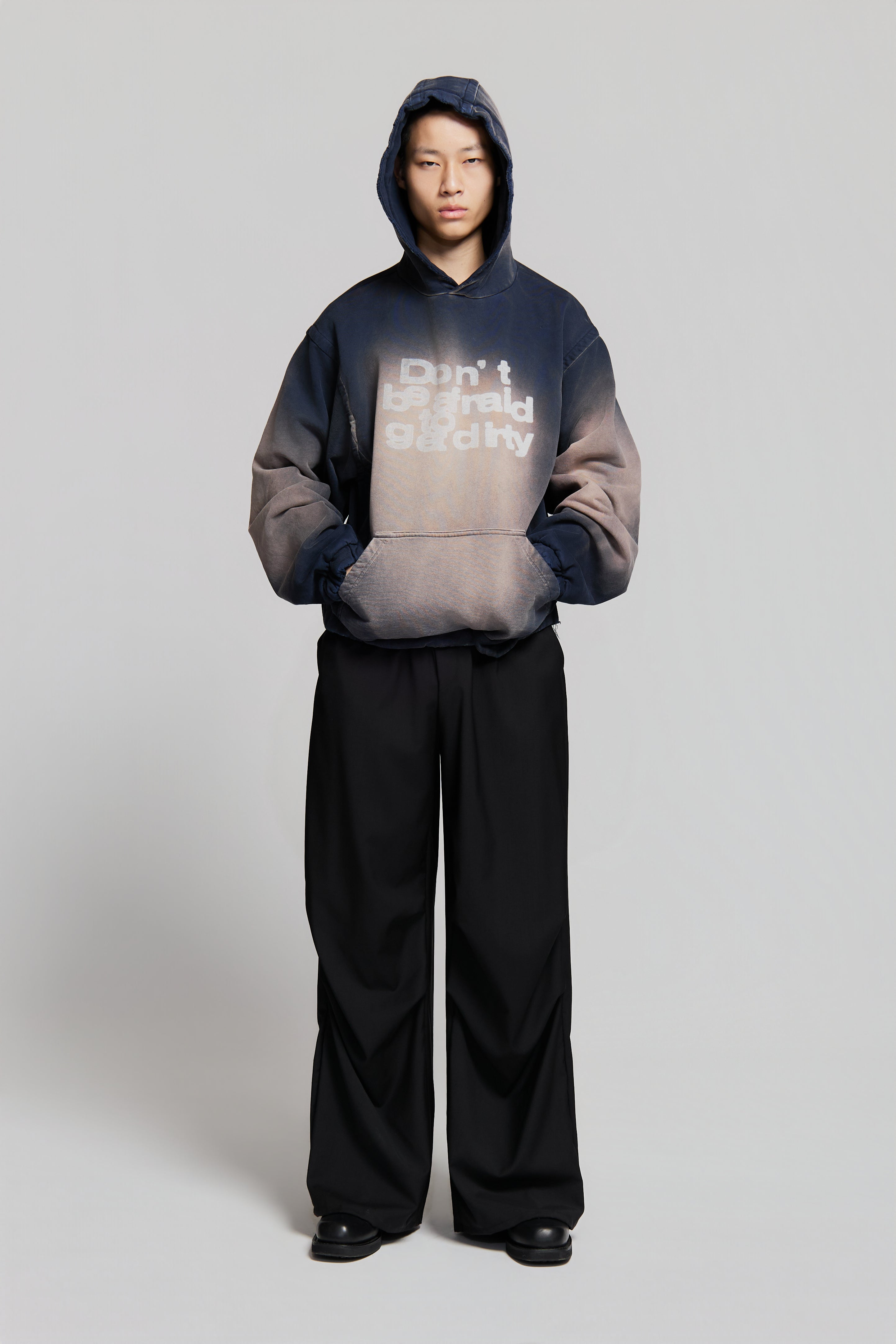 paura-Assenzio "Dbatgd" Oversized Hoodie Dark Blue-15DP30040000031
