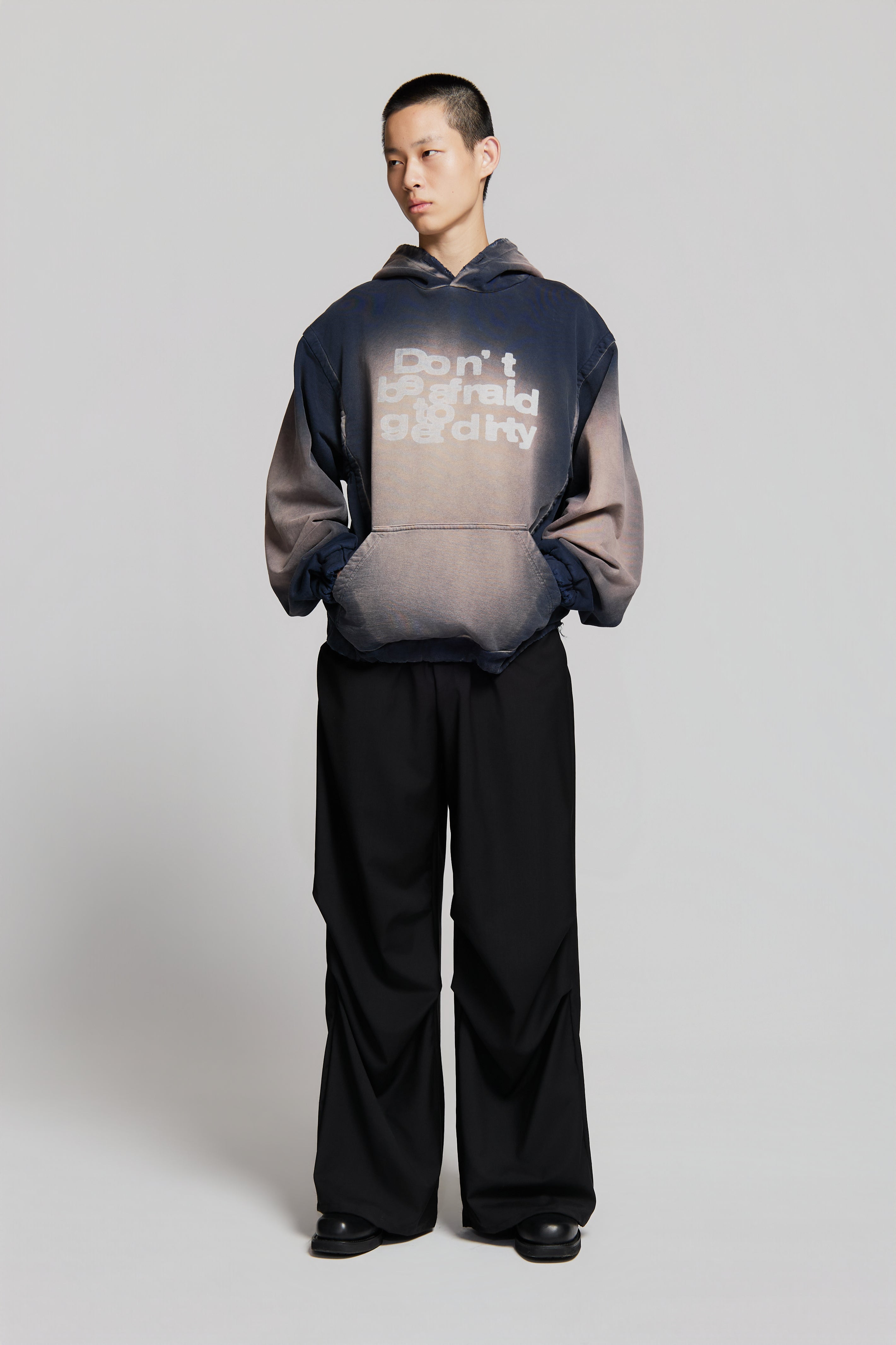 paura-Assenzio "Dbatgd" Oversized Hoodie Dark Blue-15DP30040000031