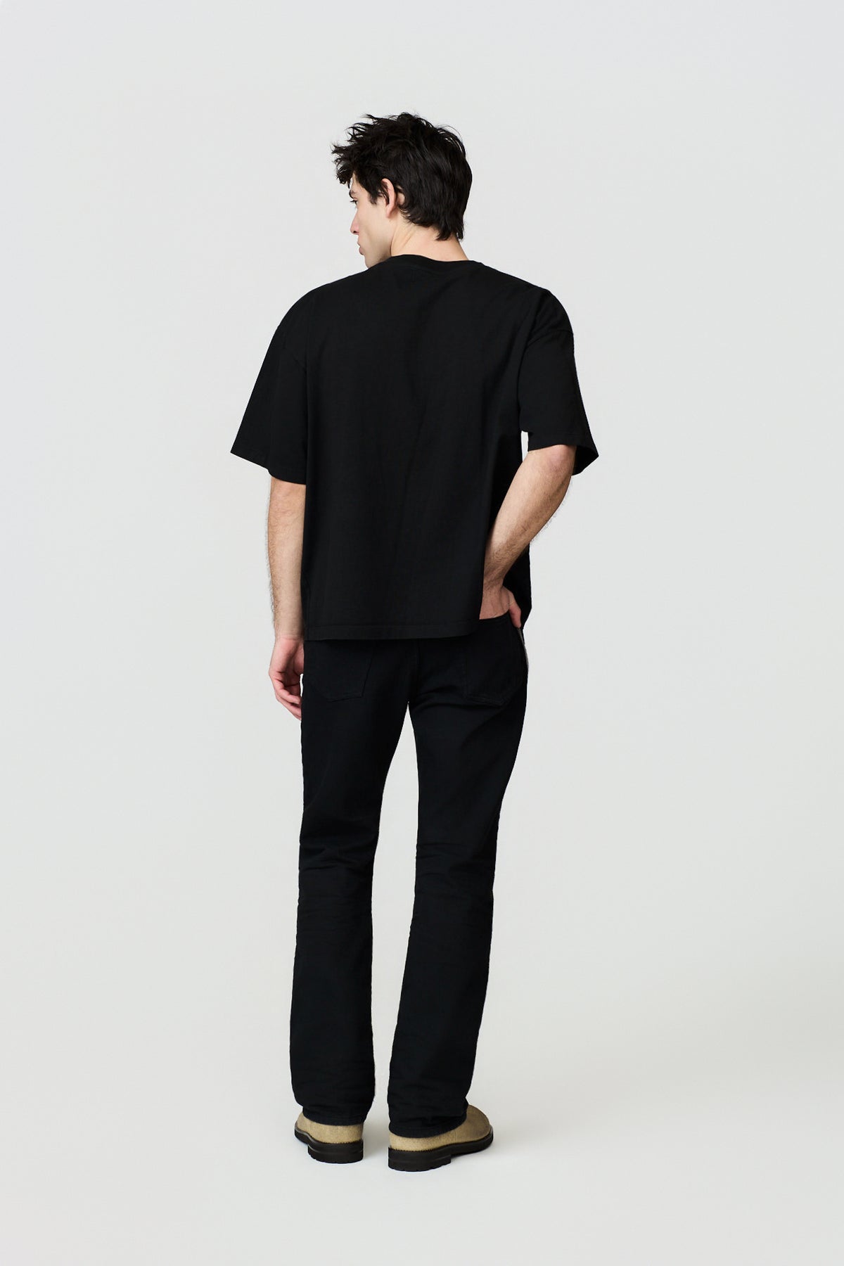 paura-Aura Embroidered Boxy Tee - Black-16DP10102040001