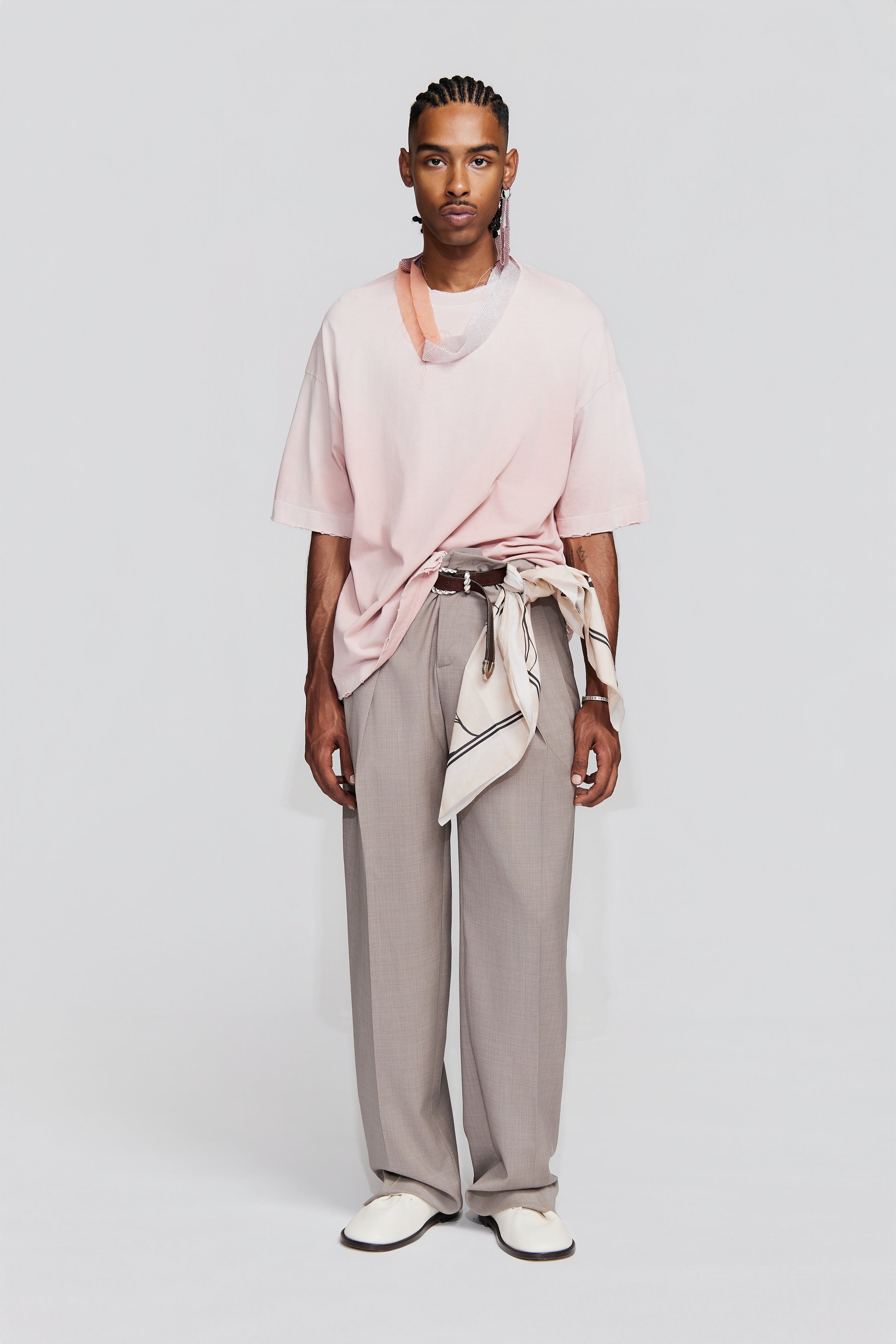 paura-Aura Oversized T-Shirt Powder Pink-15DP10020000018