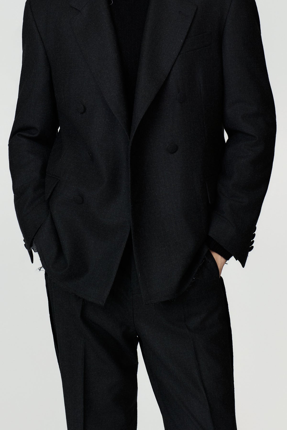 paura-Cassel Raw-Edge Suit Jacket - Antracite-16DP50040000037