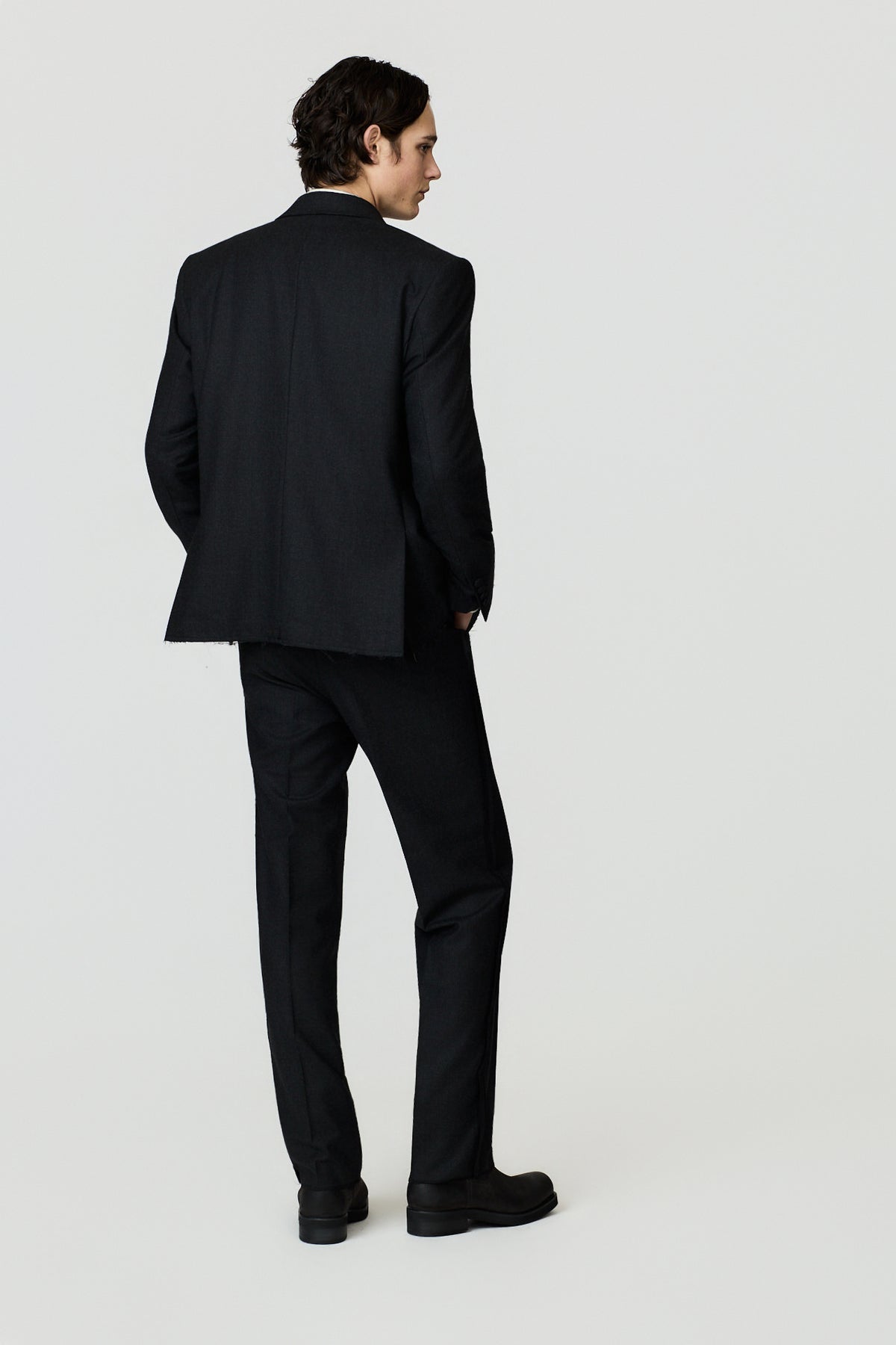 paura-Cassel Raw-Edge Suit Jacket - Antracite-16DP50040000037