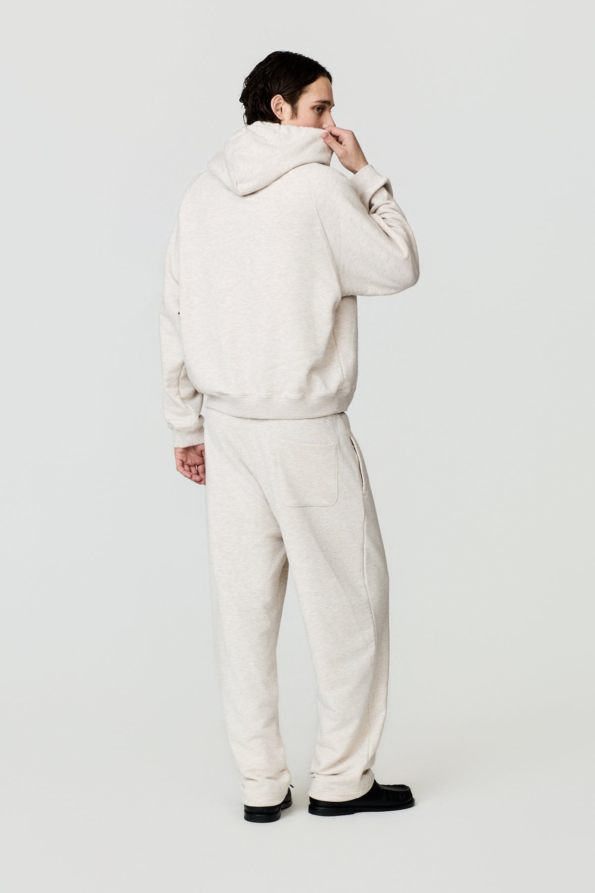 paura-Ciril Embroidered Raglan Hoodie - Grey Melange-16DP30062040026