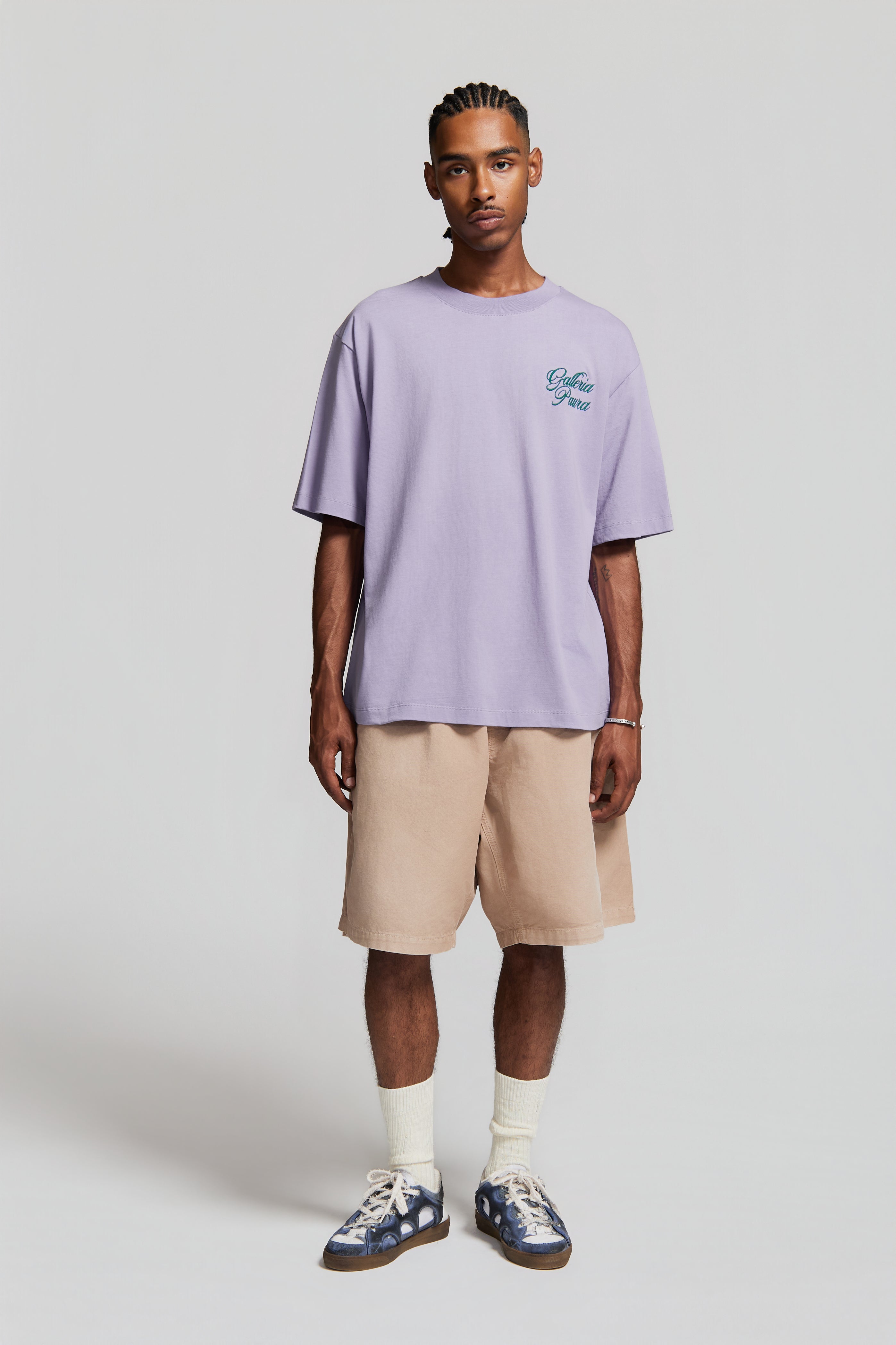 paura-Cleo Galleria Paura Corsivo T-Shirt Lilac-15DP10020000003