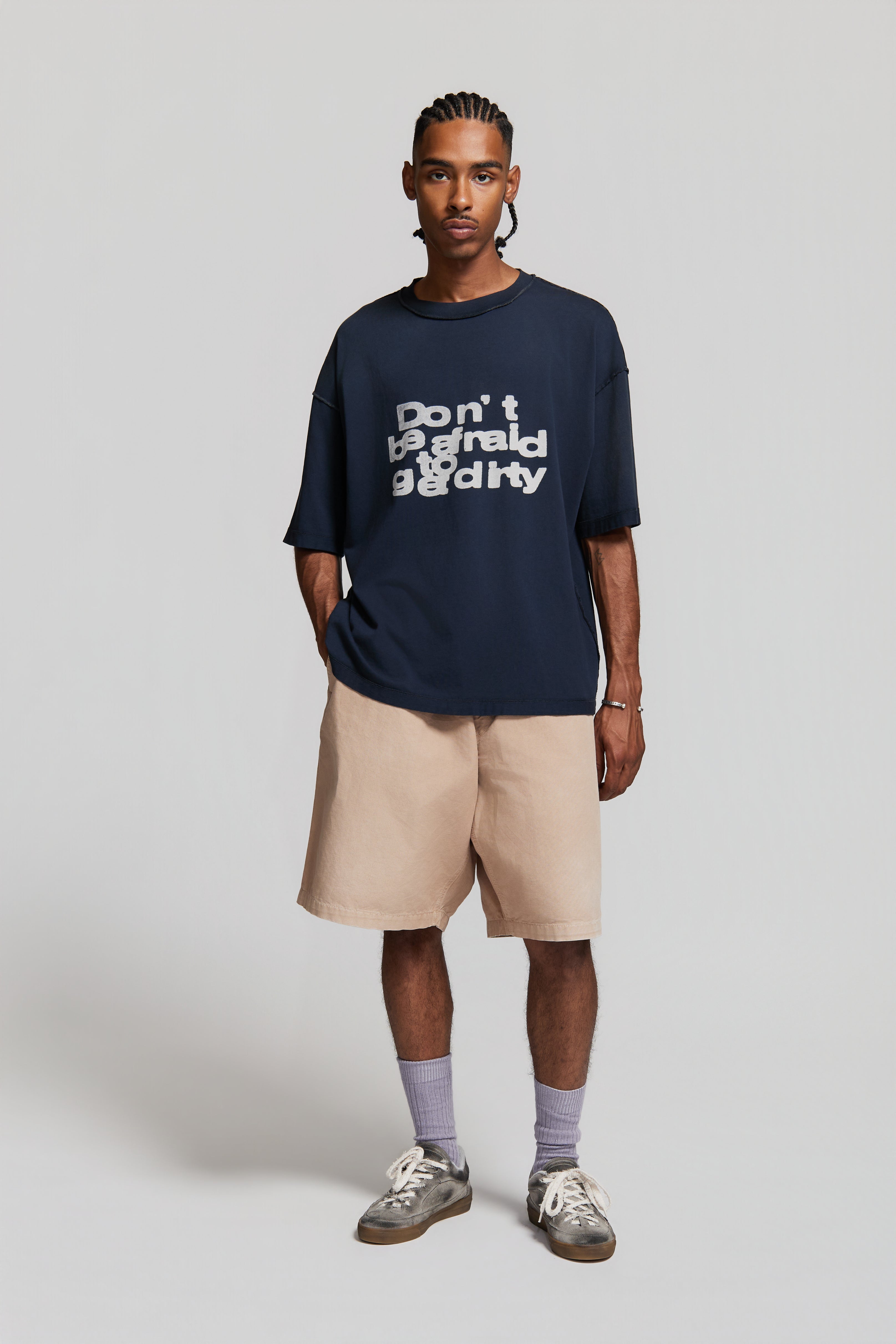 paura-Costa "Dbatgd" Oversized T-Shirt Midnight Blue-15DP10021020013