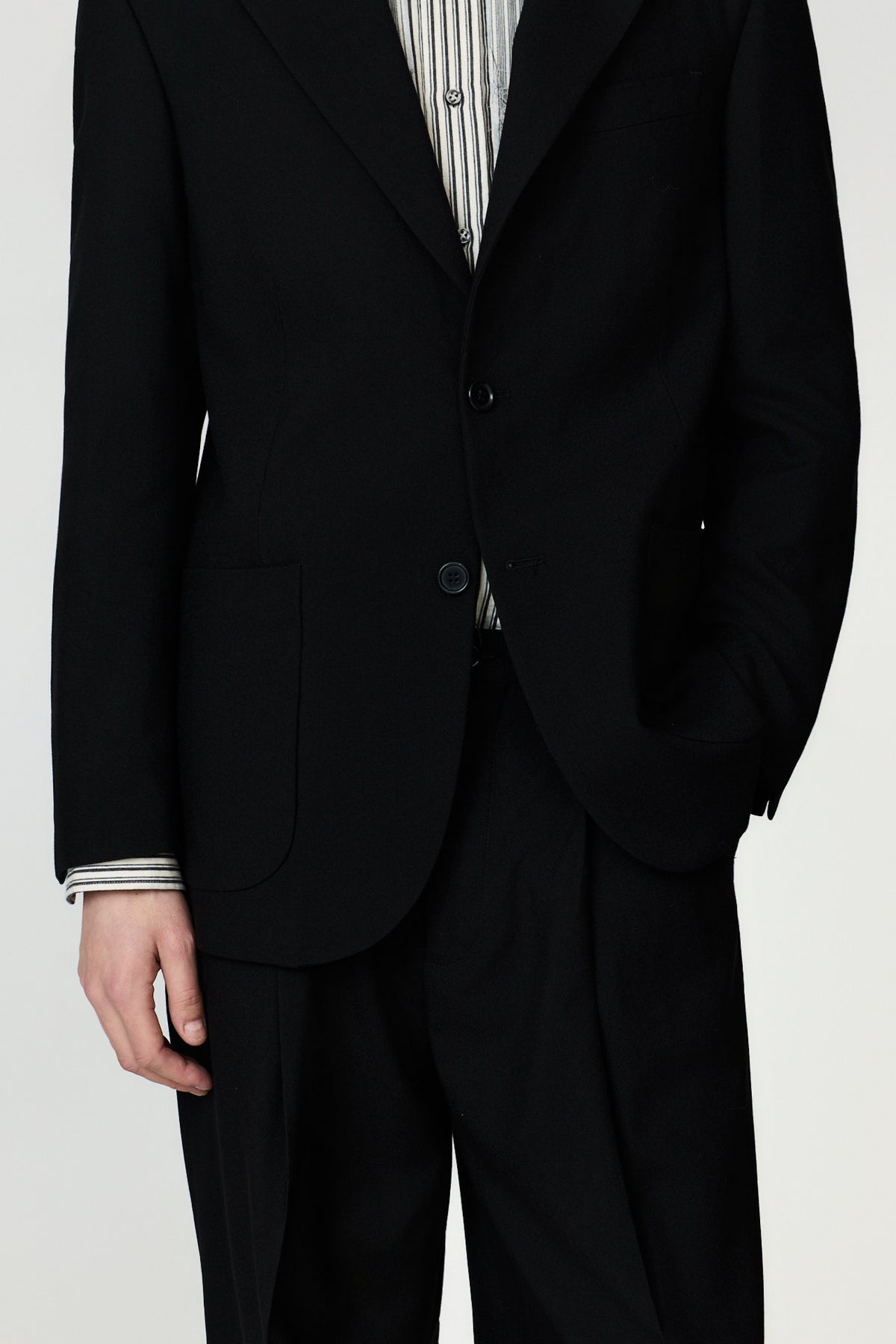 paura-Crew Single-Breasted Jacket - Black-14DP00070000090