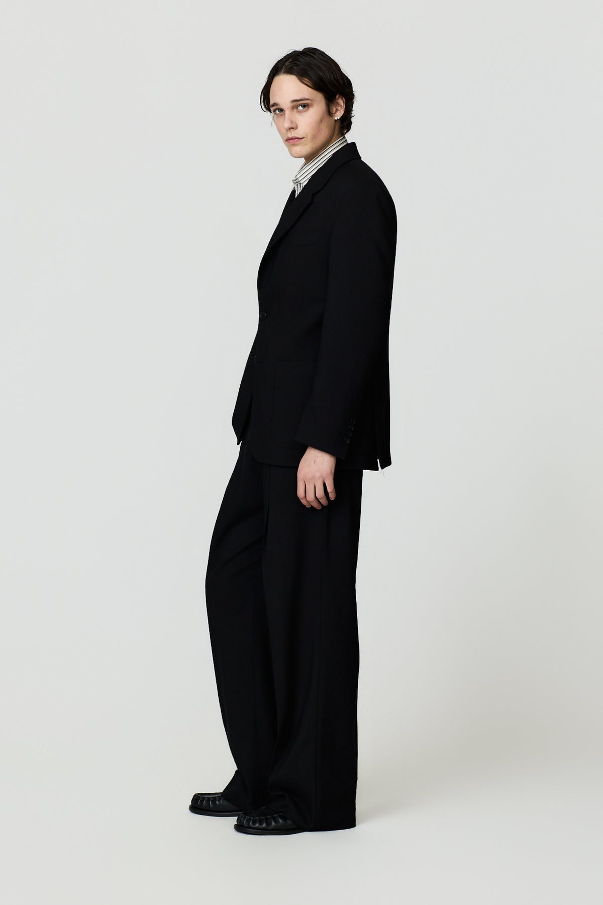 paura-Crew Single-Breasted Jacket - Black-14DP00070000090