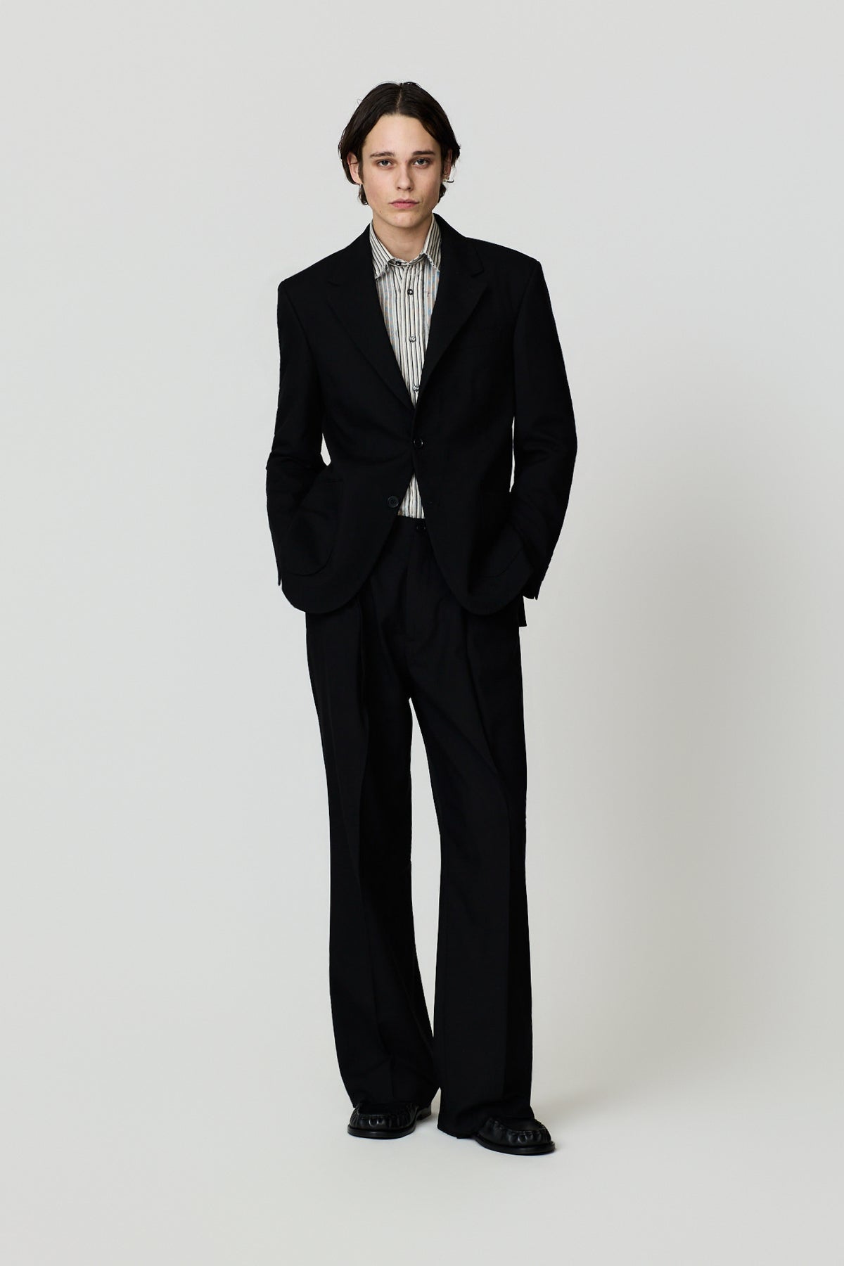paura-Crew Single-Breasted Jacket - Black-14DP00070000090