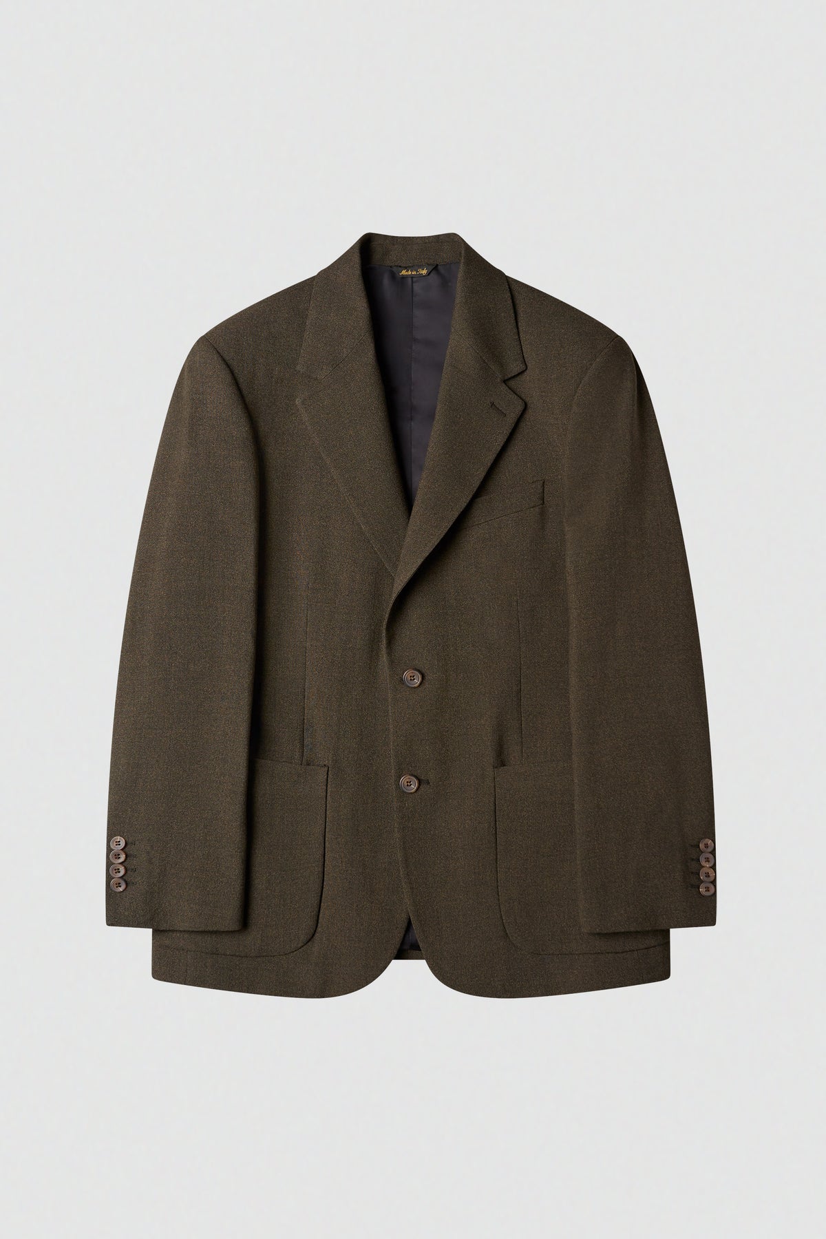 paura-Crew Single-Breasted Jacket - Dark Green-14DP00070000090