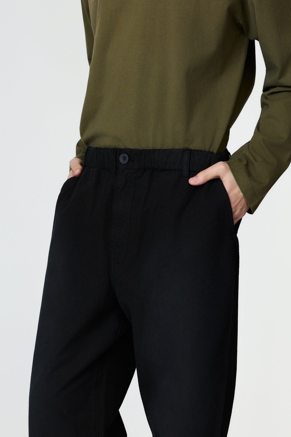 paura-Diogene Wide-Leg Elasticated Trousers - Black-16DP40090000001