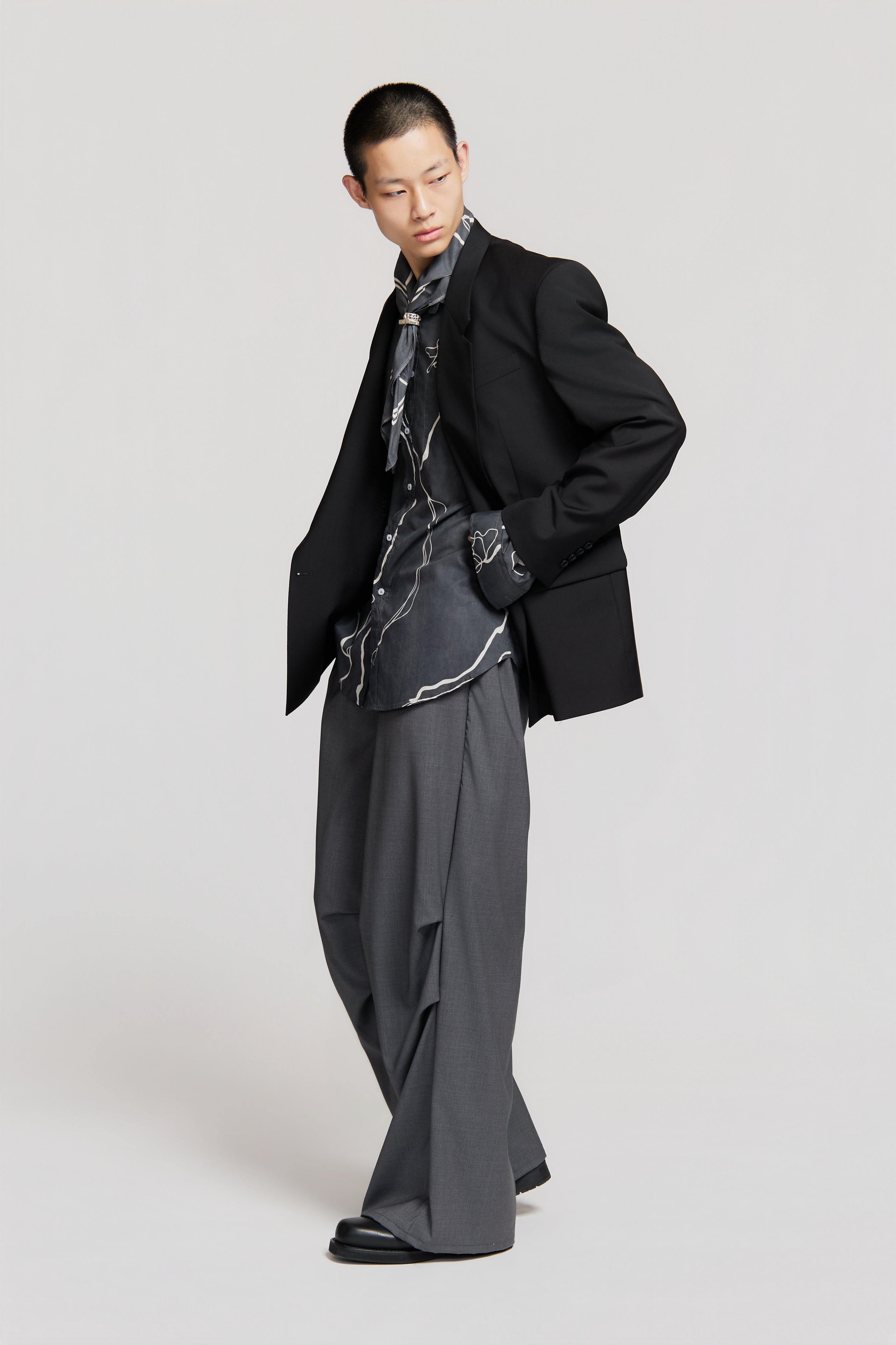 paura-Elio Doublebreasted Jacket Black-15DP50030000001