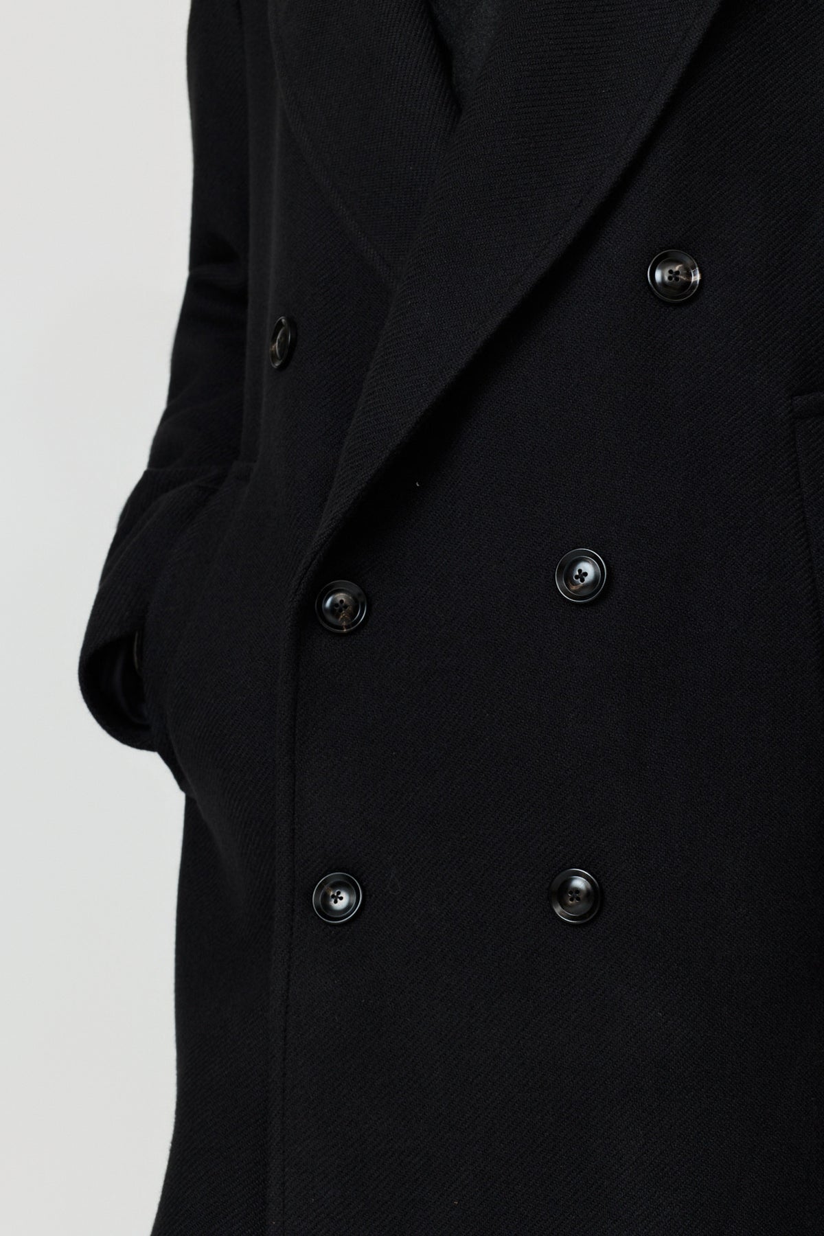 paura-Enea Double-Breasted Coat - Black-