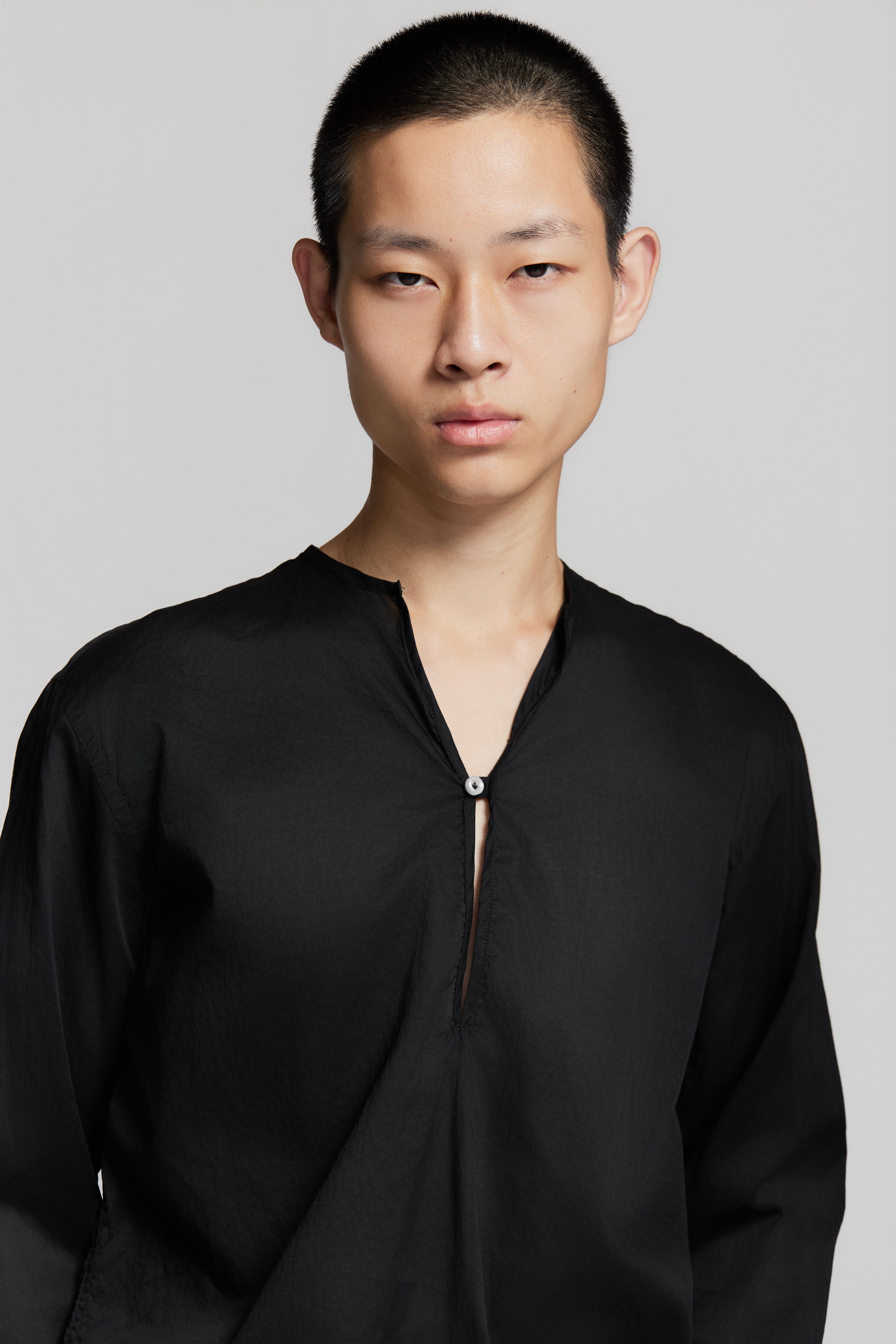 paura-Euclide Single-Button Shirt Black-15DP20040000001