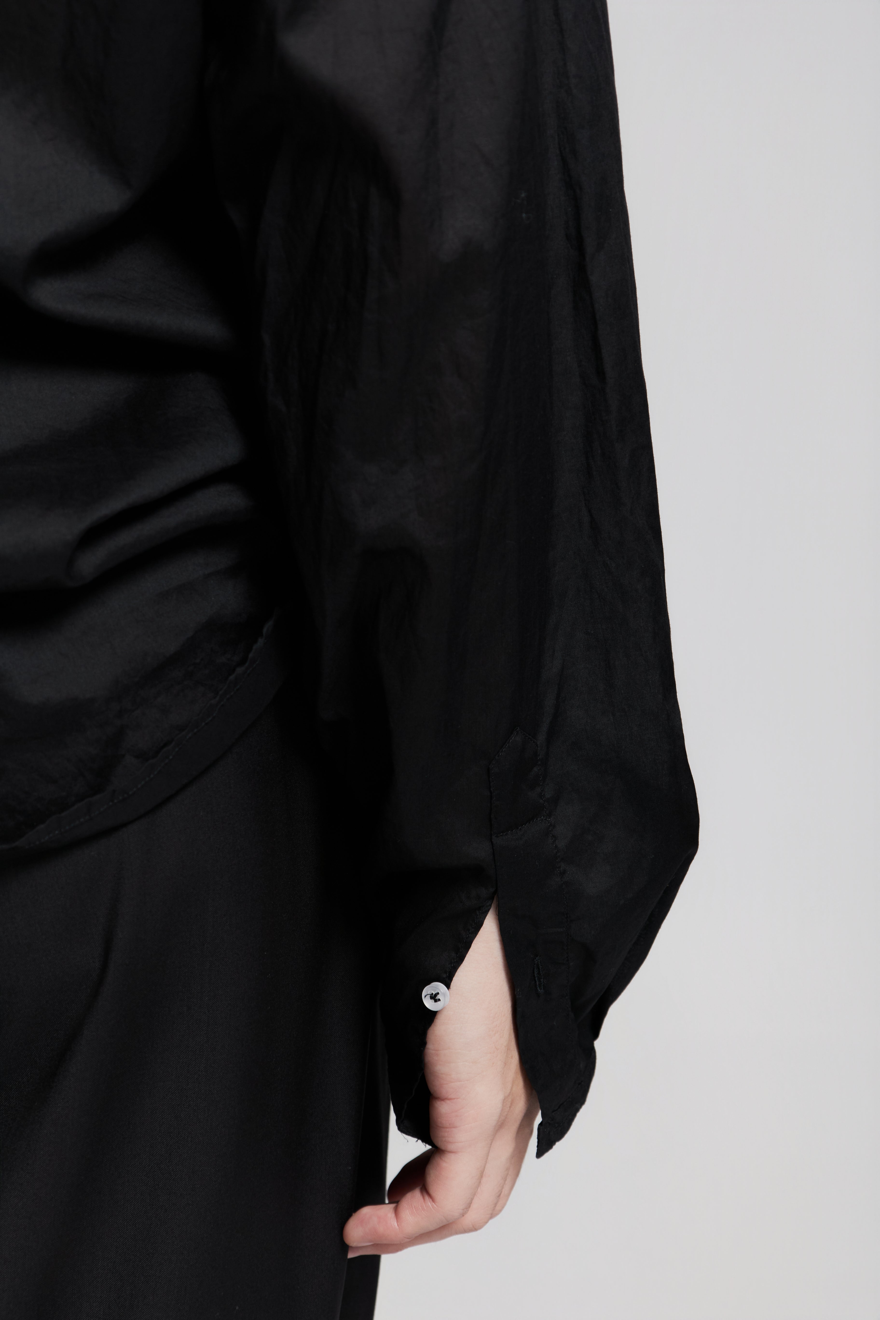 paura-Euclide Single-Button Shirt Black-15DP20040000001