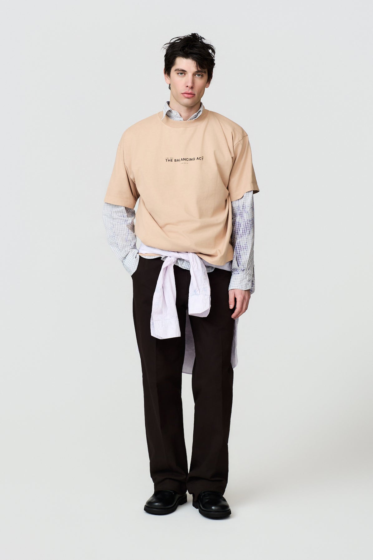 paura-Juno "The Balancing Act" Oversize Tee - Nude-16PD10032040064