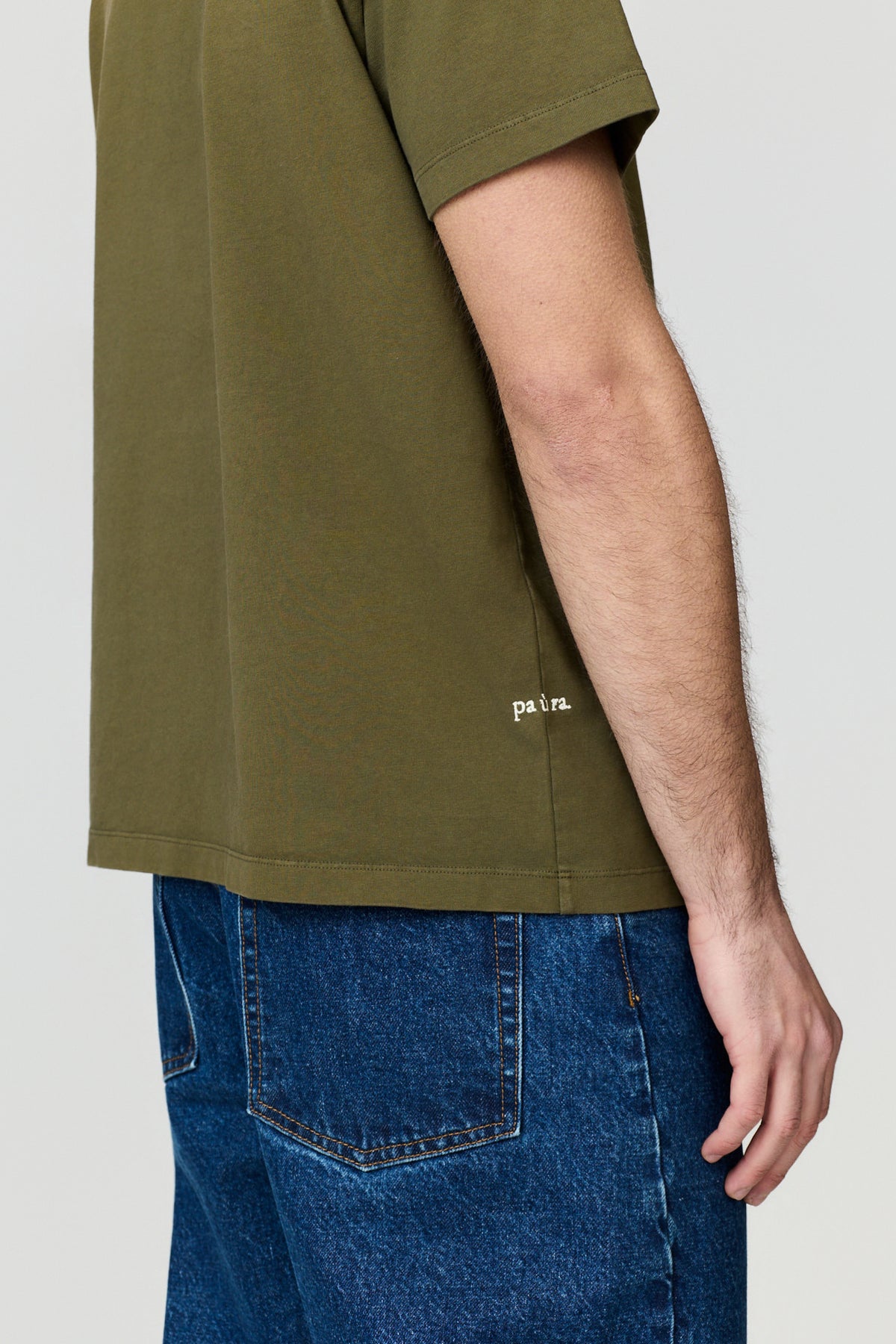 paura-Kansas Regular Tee - Military Green-16DP10052040068