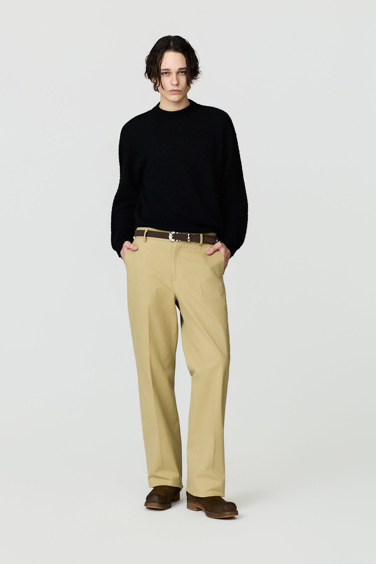 paura-Lico Wide-Leg Trousers - Beige-14DP40180000090