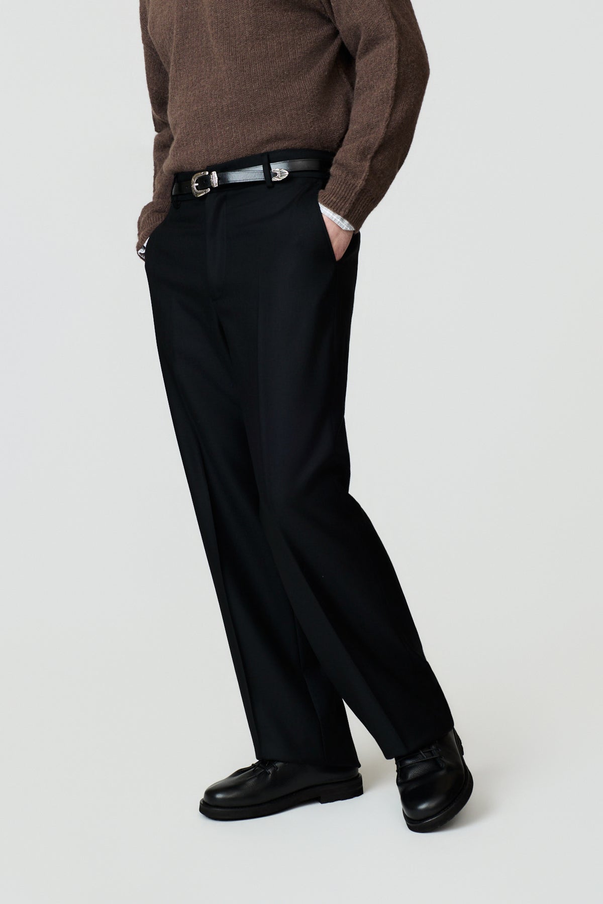 paura-Lico Wide-Leg Trousers - Black-14DP40180000090