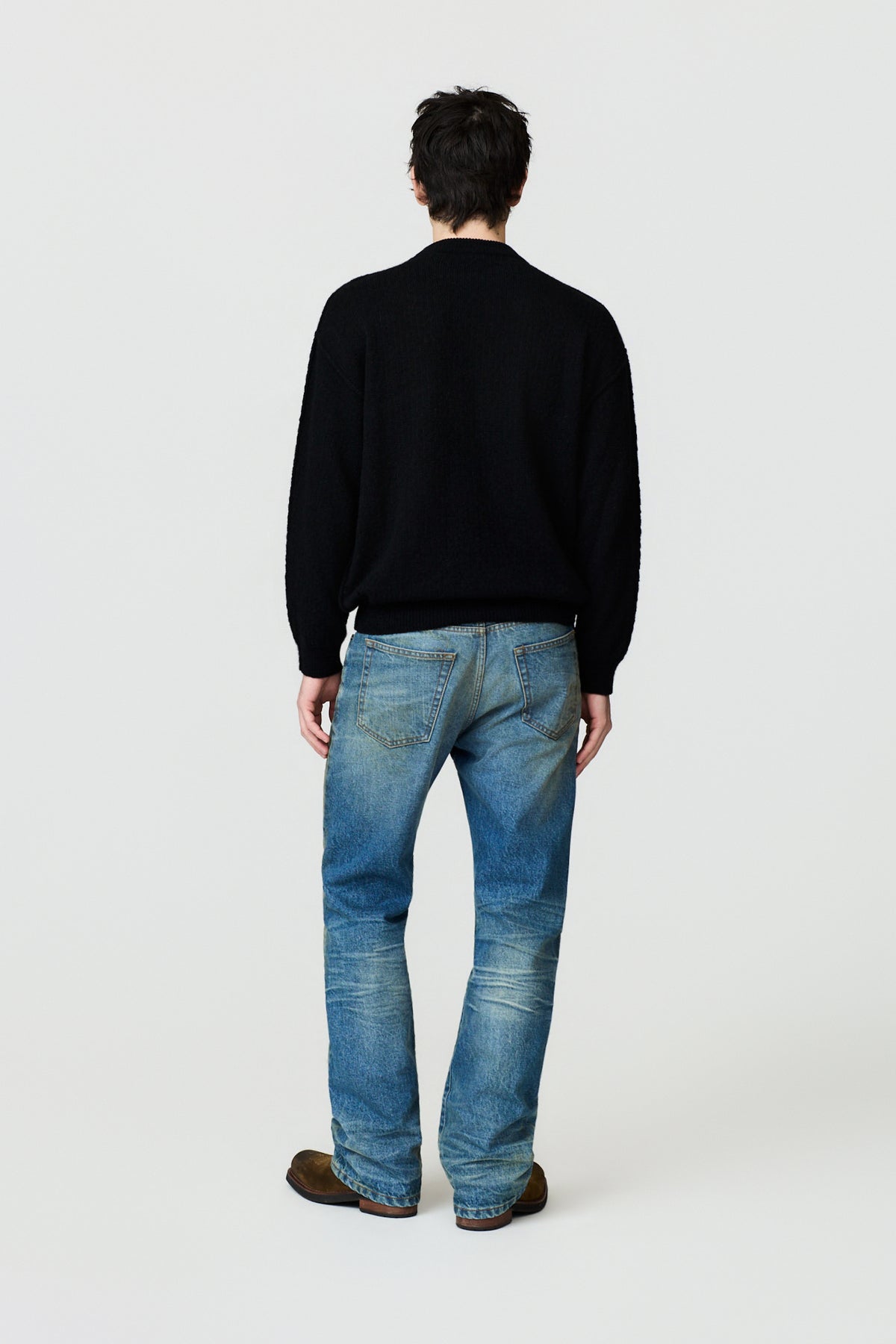 paura-Malenia Plain-Knit Wool Crewneck - Black-16DP60130000001