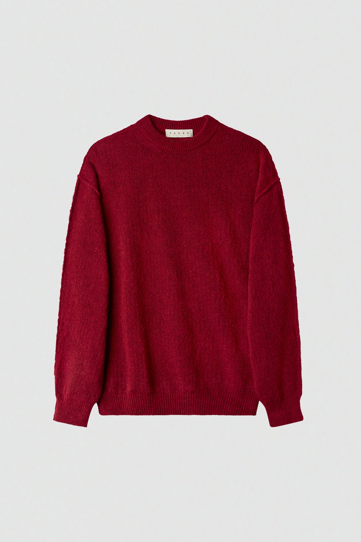 paura-Malenia Plain-Knit Wool Crewneck - Red-16DP60130000012