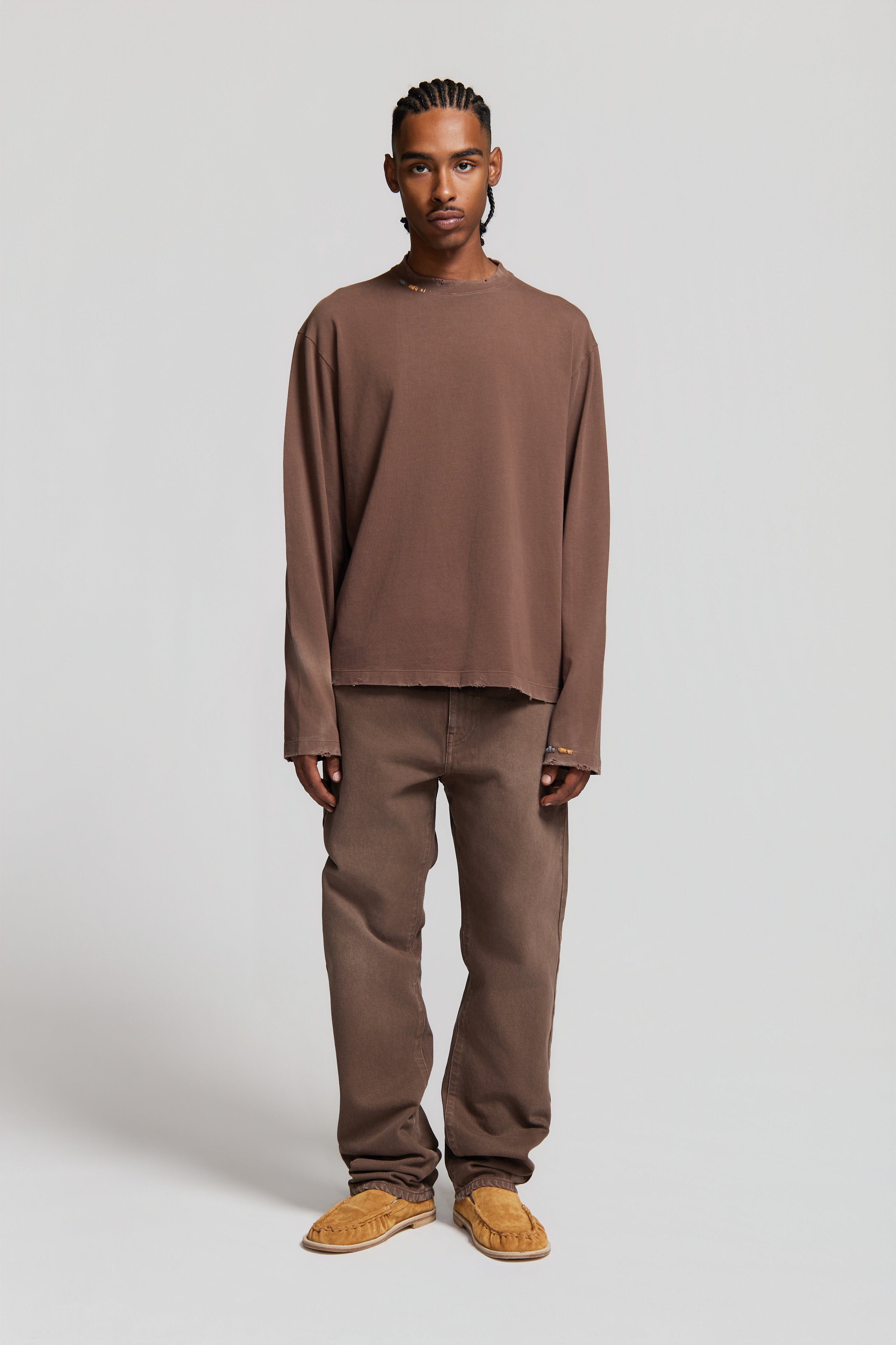 paura-Manuelito Regular Longsleeve Brown-15DP10060000016