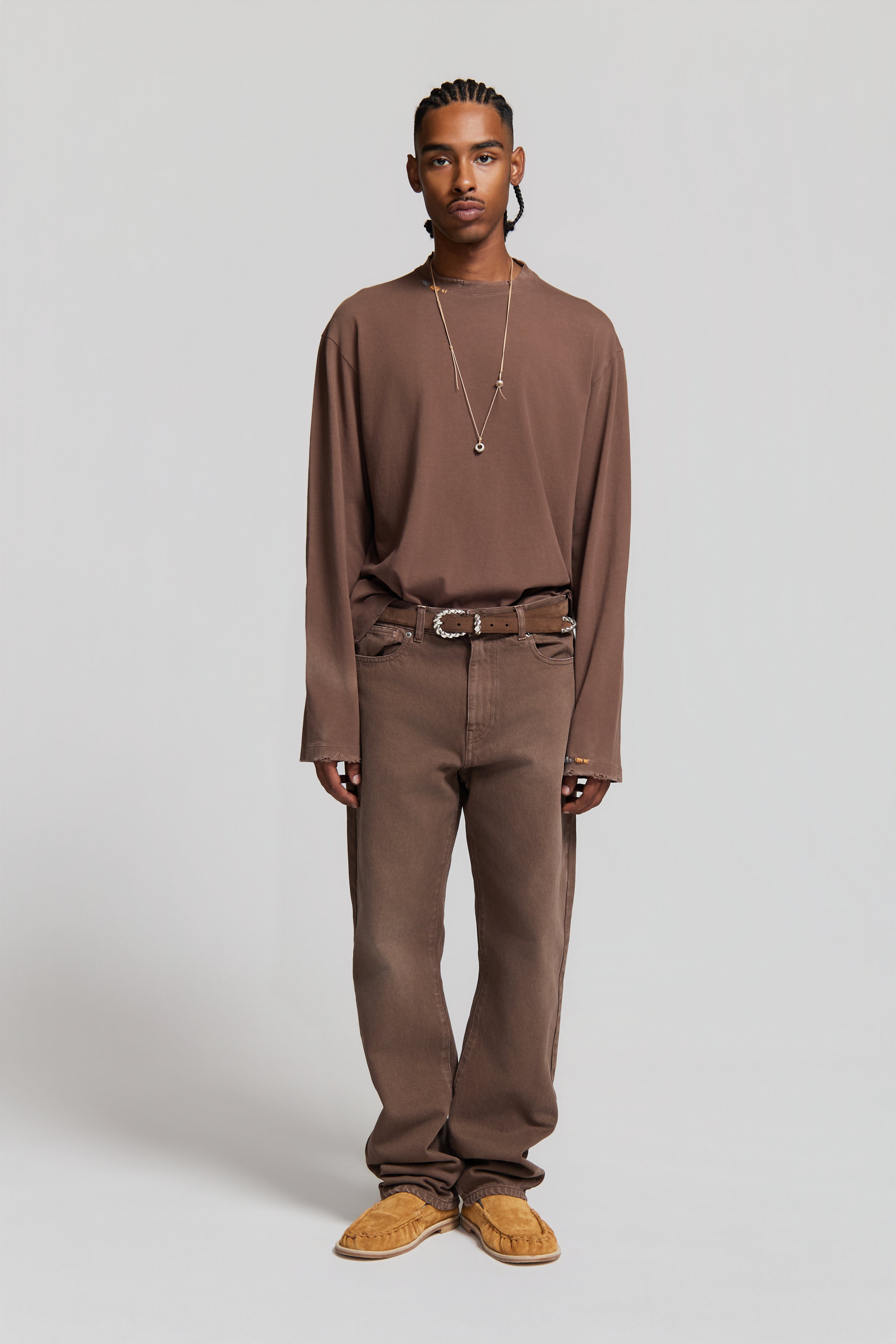 paura-Manuelito Regular Longsleeve Brown-15DP10060000016
