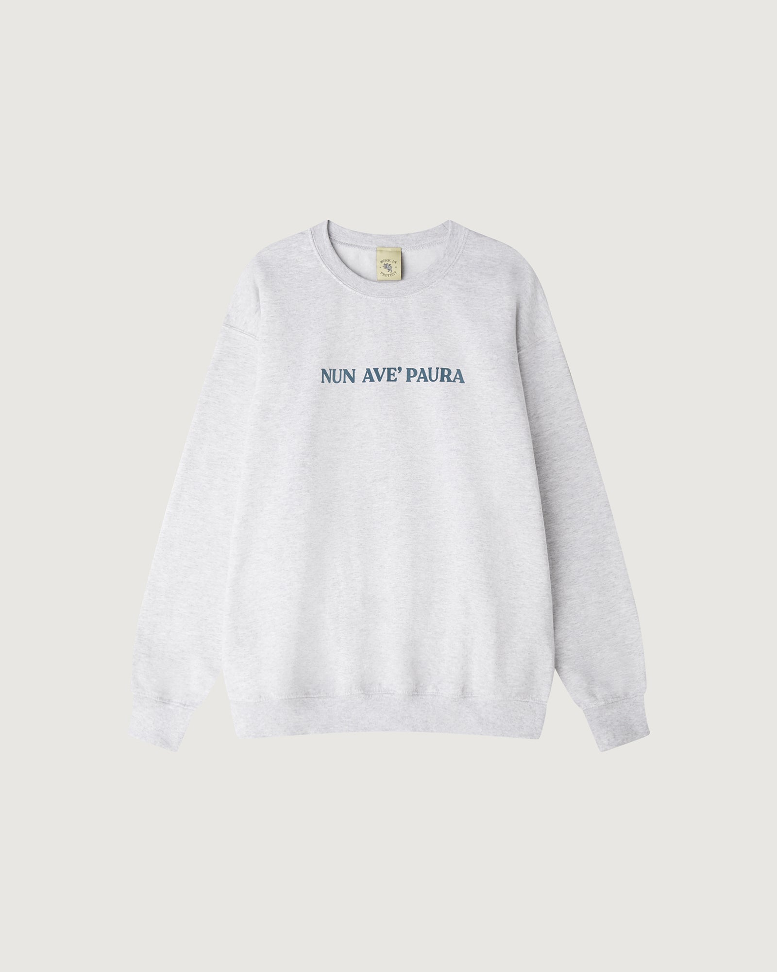 paura-Nun Ave' Paura Regular Sweatshirt - Light Grey Melange-