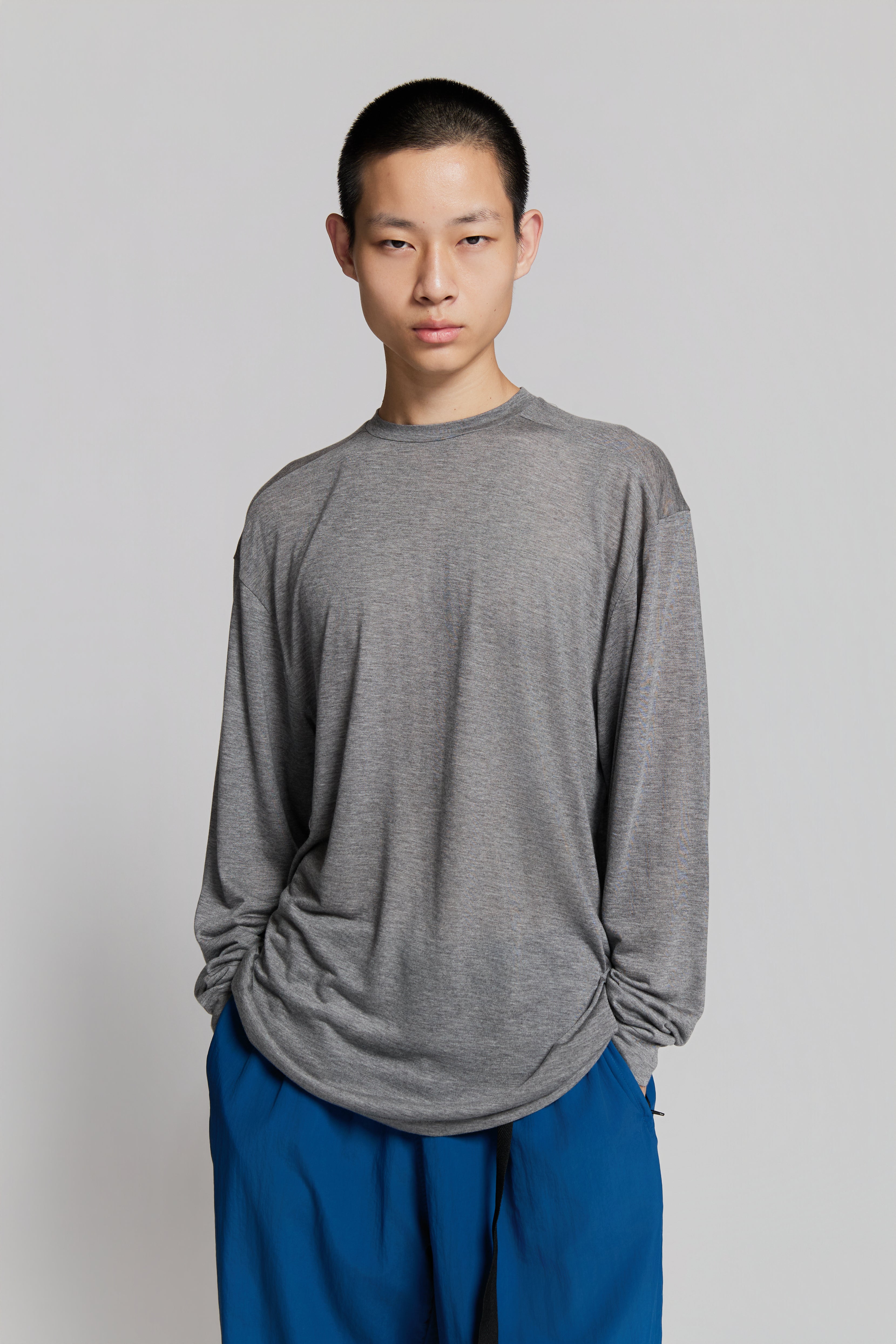 paura-Obi Longsleeve Medium Grey Melange-15DP10080000023