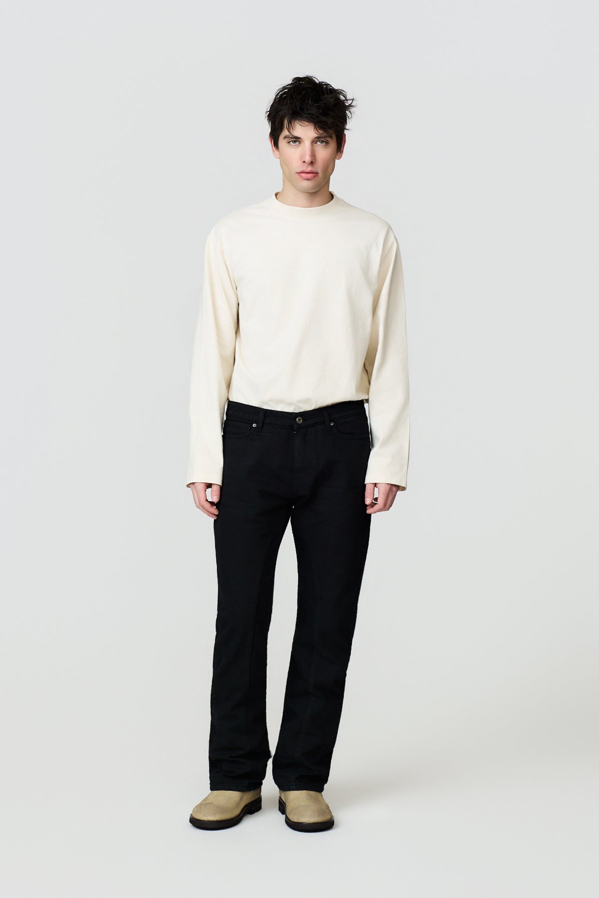 paura-Reference Flare 5-Pocket Jeans - Black-16DP40220000001