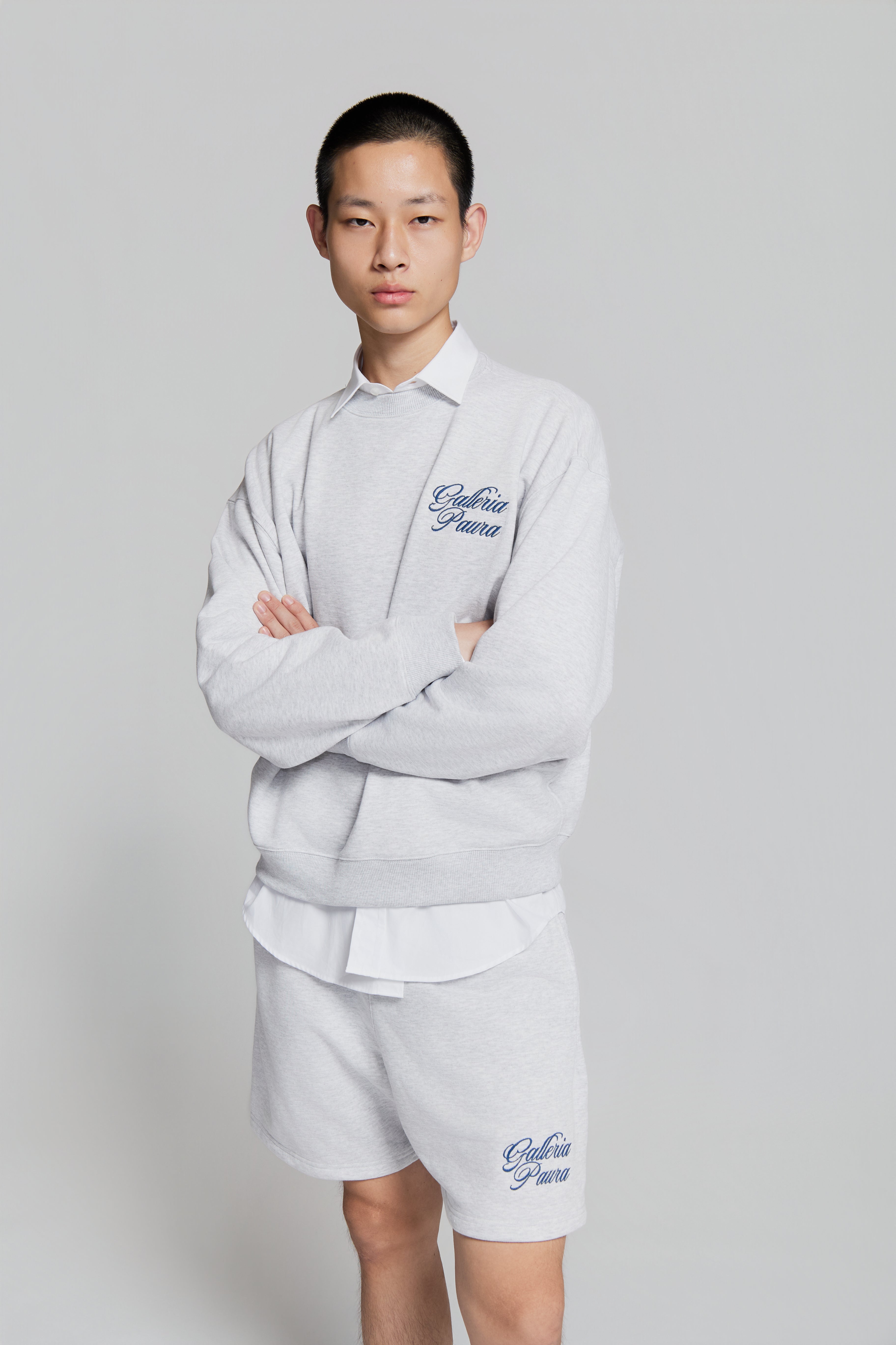 paura-Samuel Galleria Paura Crewneck Corsivo Grey Melange-15DP30022030024