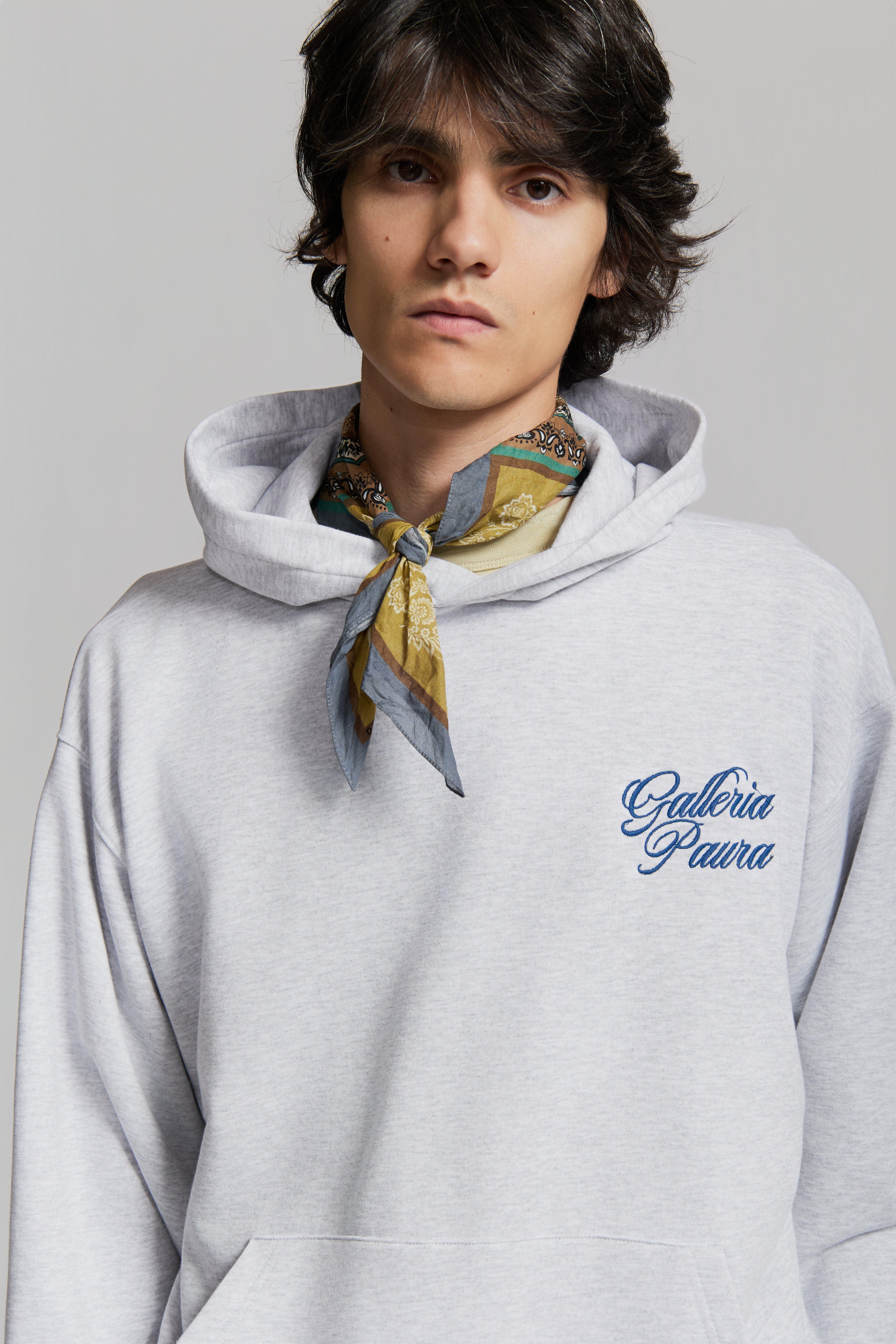 paura-Santi Hoodie Galleria Paura Corsivo Grey Melange-15DP30012030024