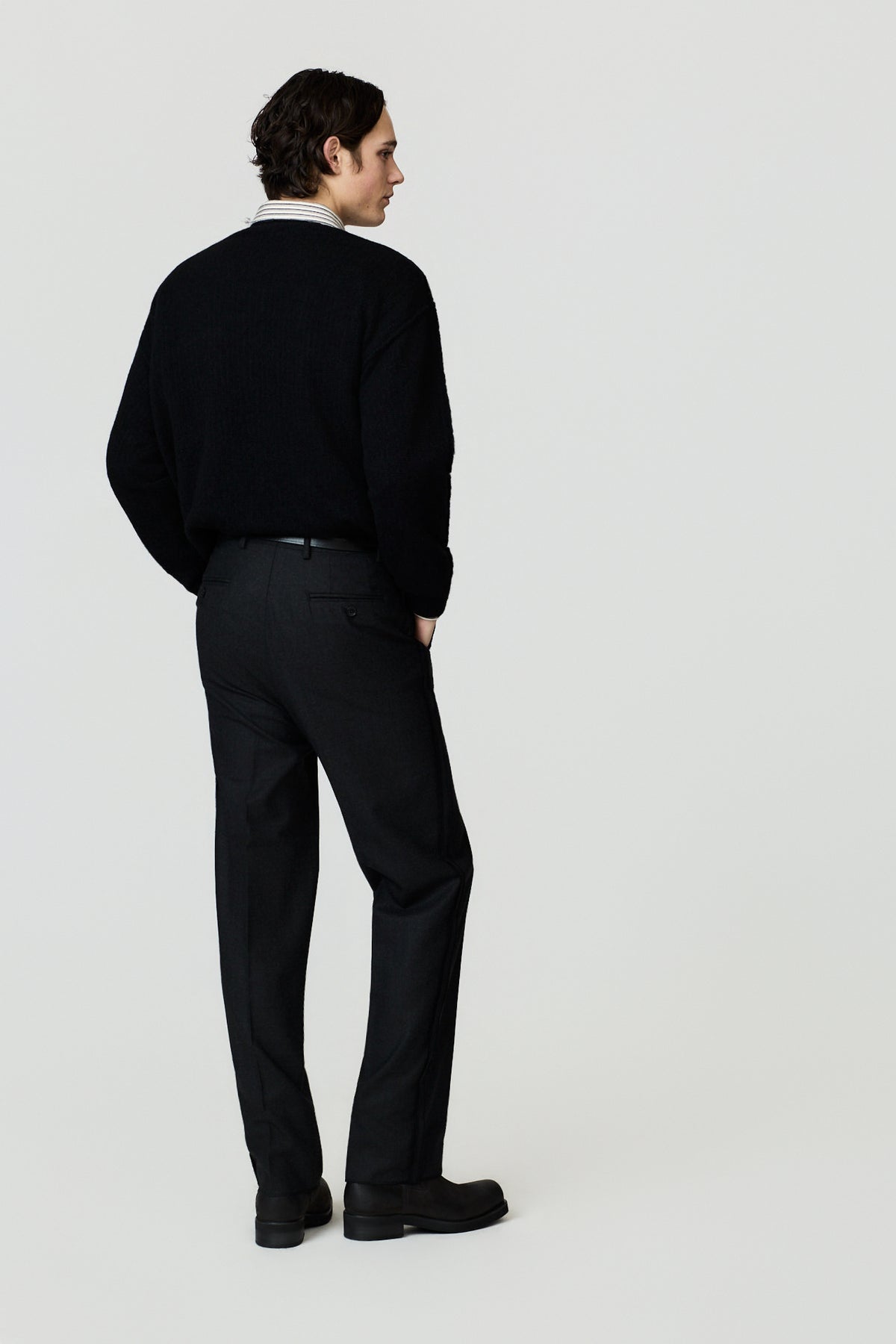 paura-Troy Reverse Stitch Suit Trousers - Antracite-16DP40060000037
