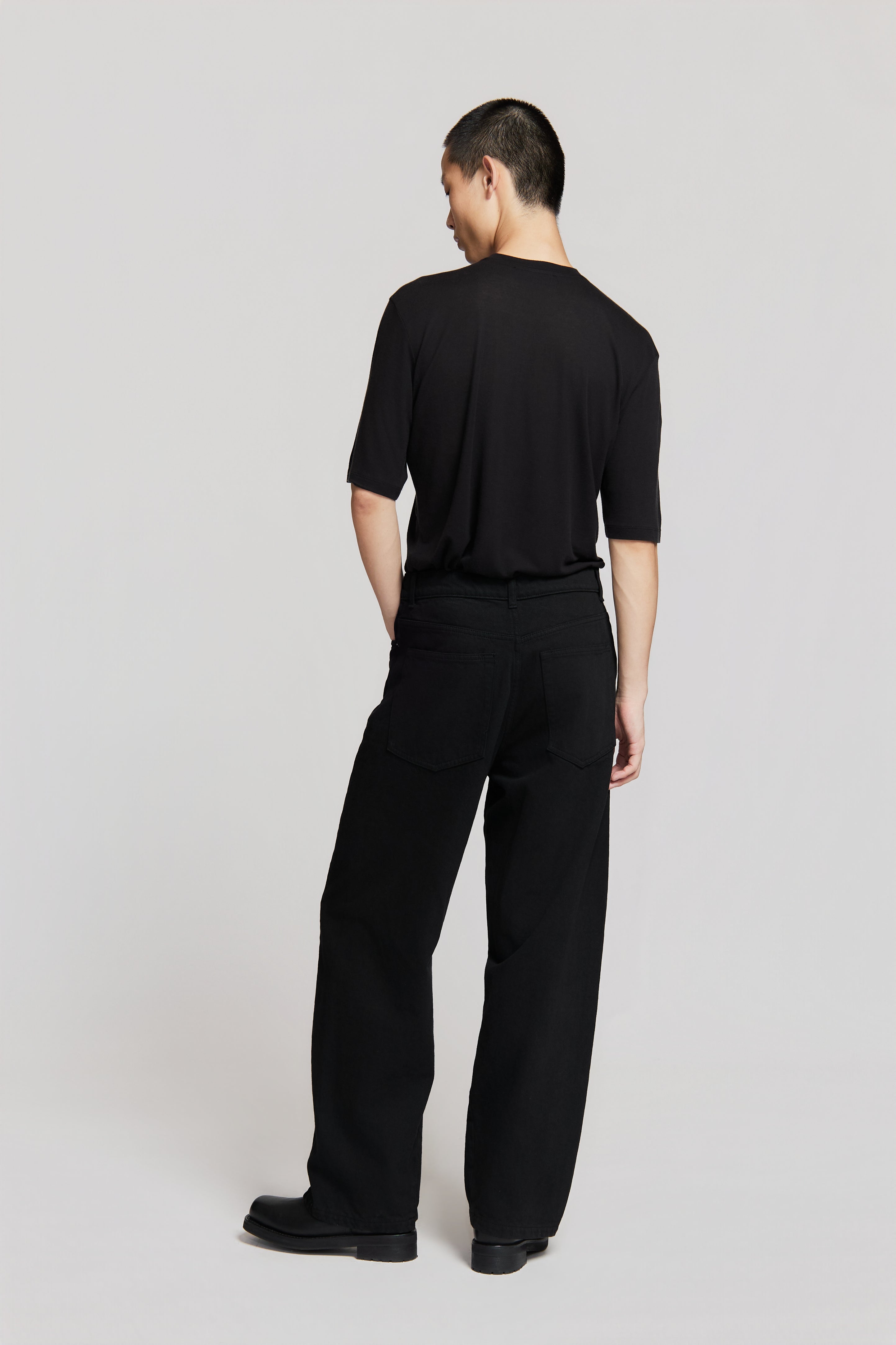 paura-Twist Baggy Denim Black-15DP40130000001