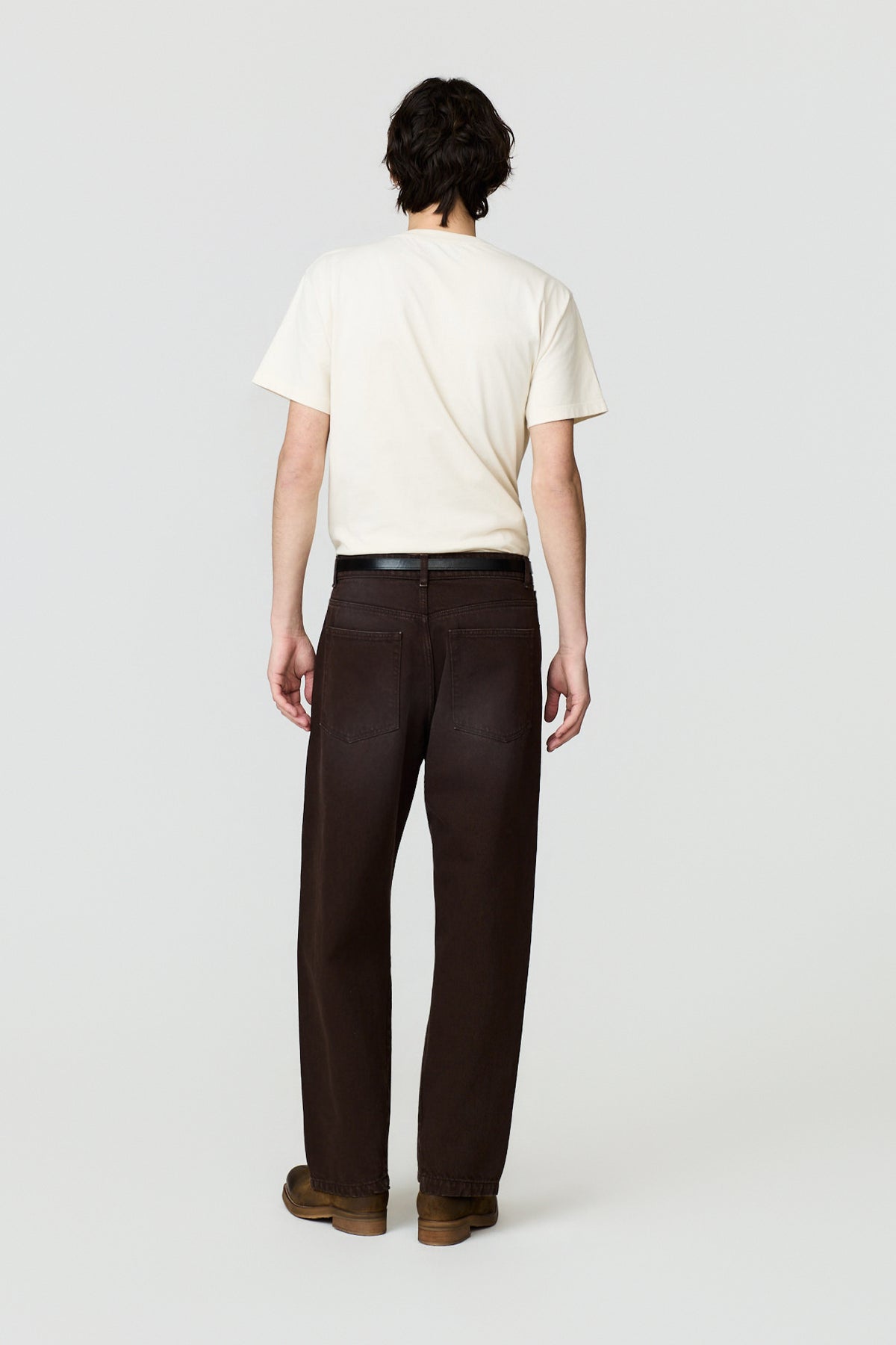 paura-Twist Oversized 5-Pocket Denim - Dark Brown-16DP40130000016
