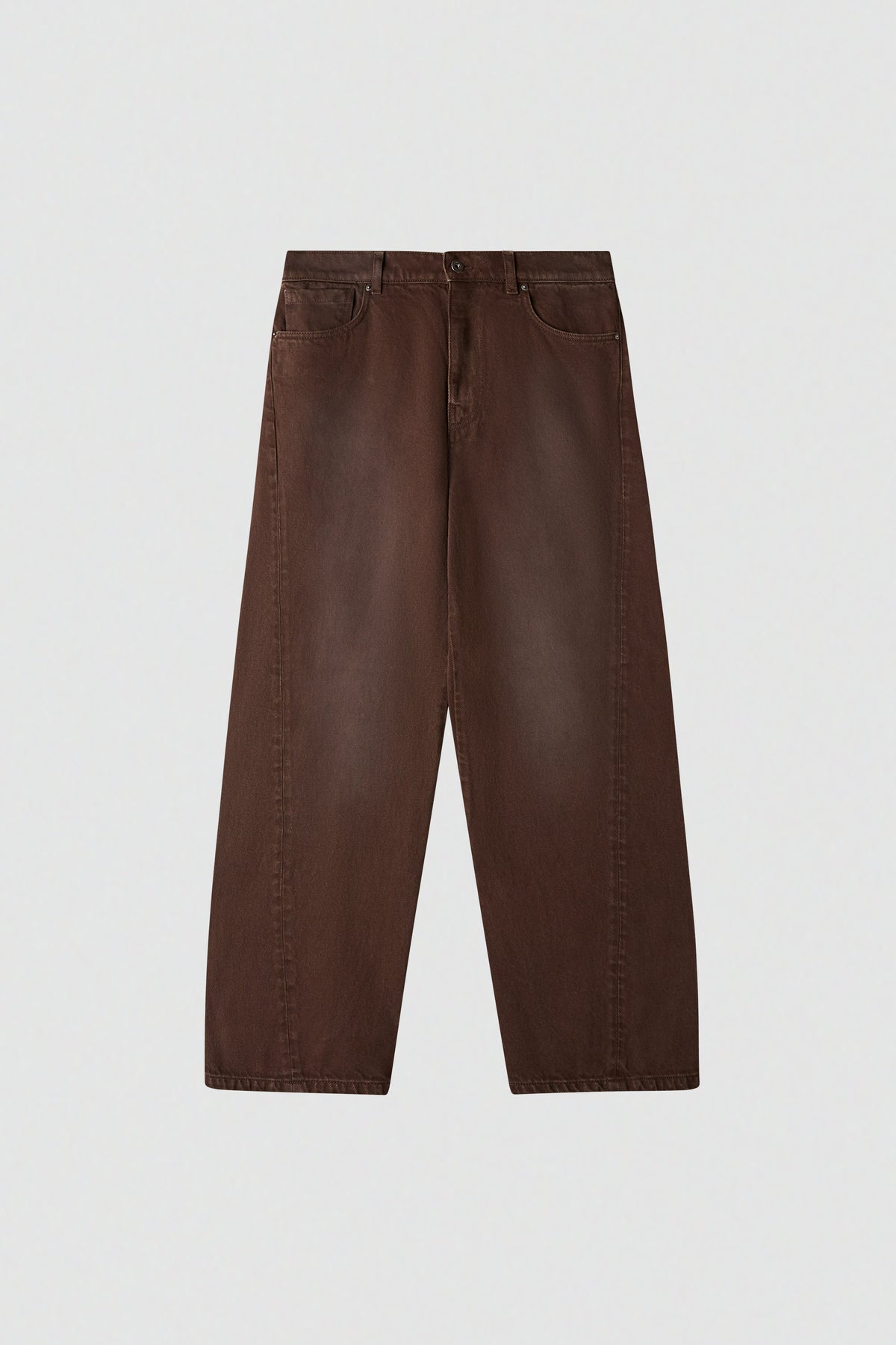 paura-Twist Oversized 5-Pocket Denim - Dark Brown-16DP40130000016