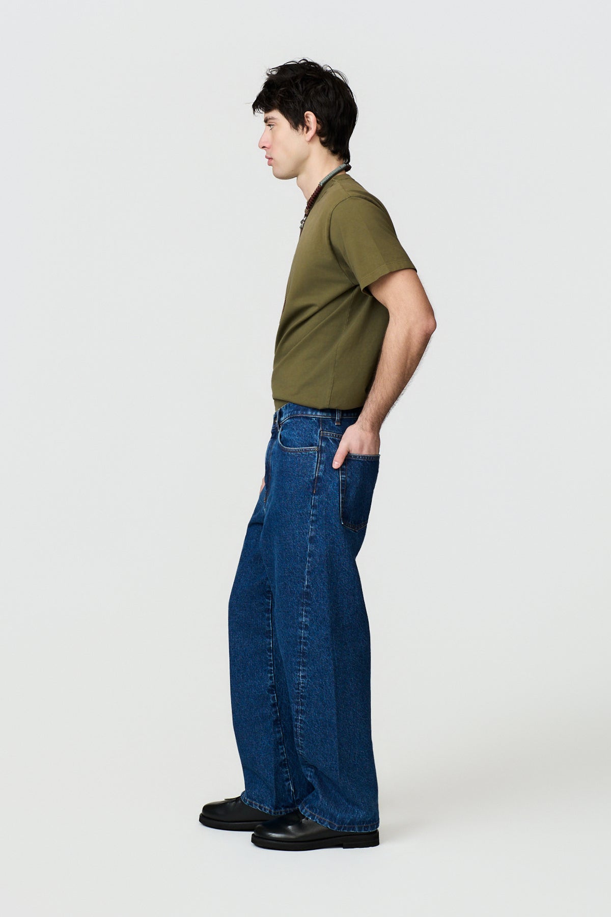 paura-Twist Oversized 5-Pocket Denim - Medium Blue-16DP40130000056