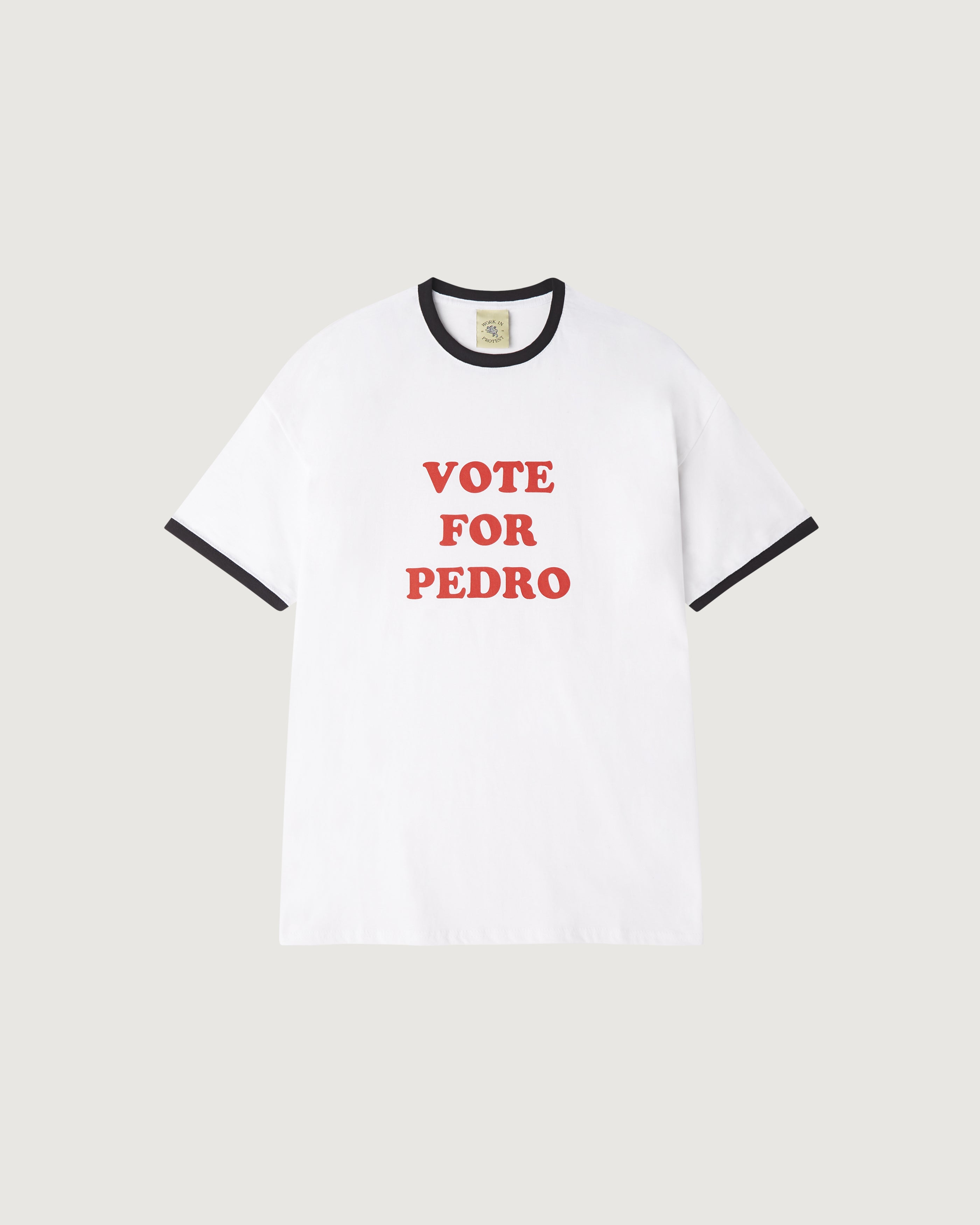 paura-Vote For Pedro Ringer Tee - White-
