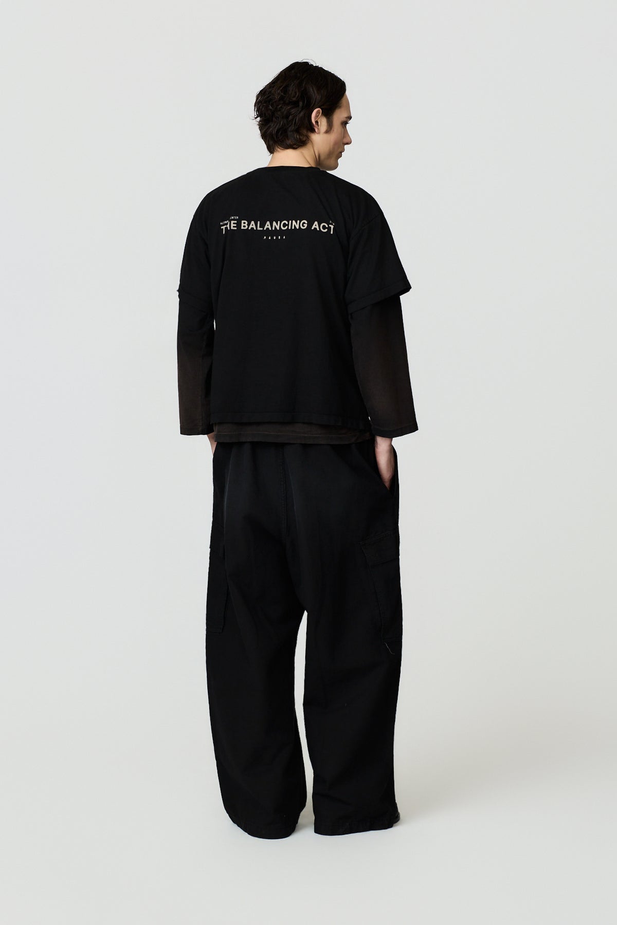 paura-Zeno "The Balancing Act" Double-Layer Longsleeve - Black-16DP10091030001