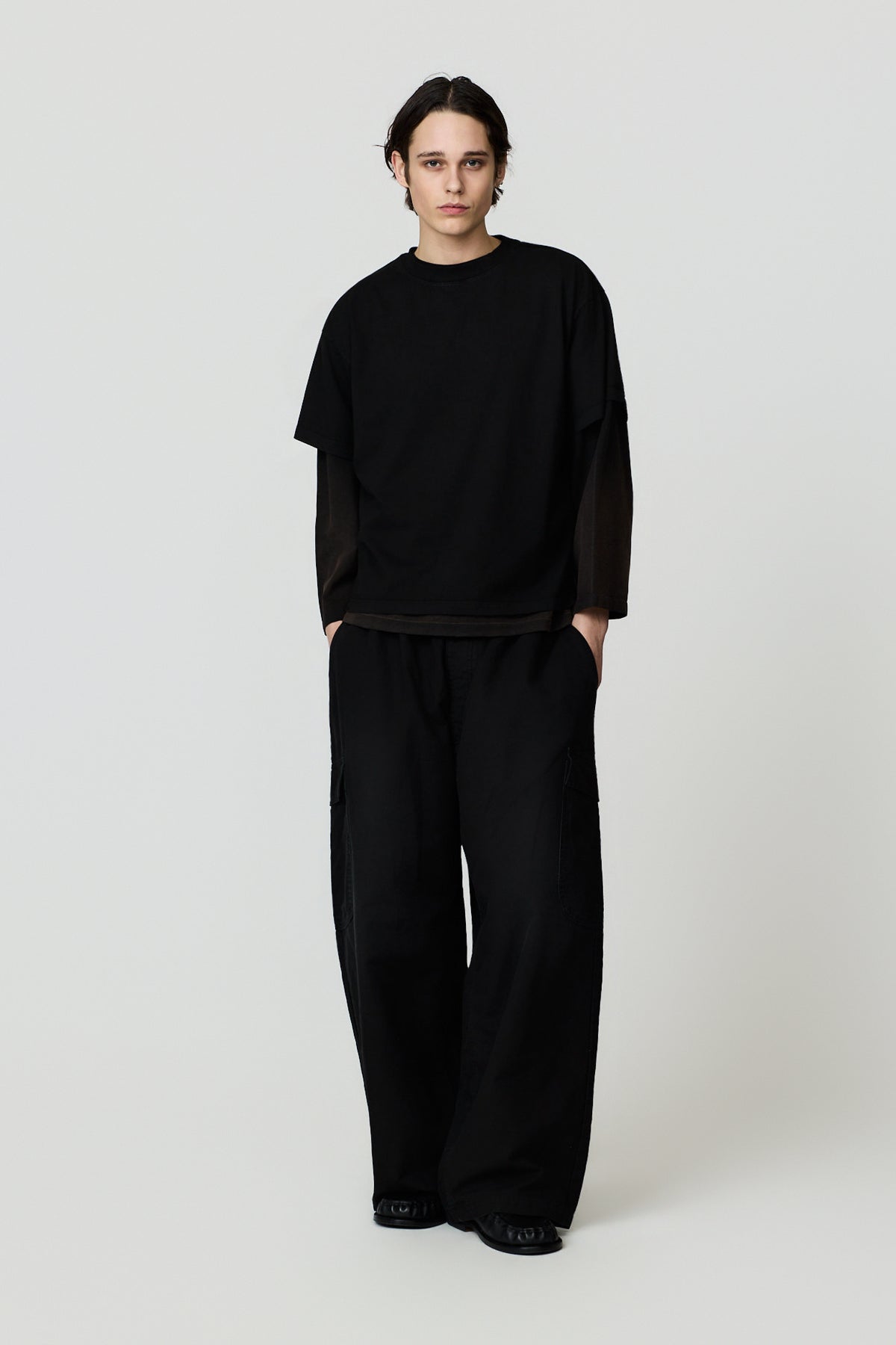 paura-Zeno "The Balancing Act" Double-Layer Longsleeve - Black-16DP10091030001