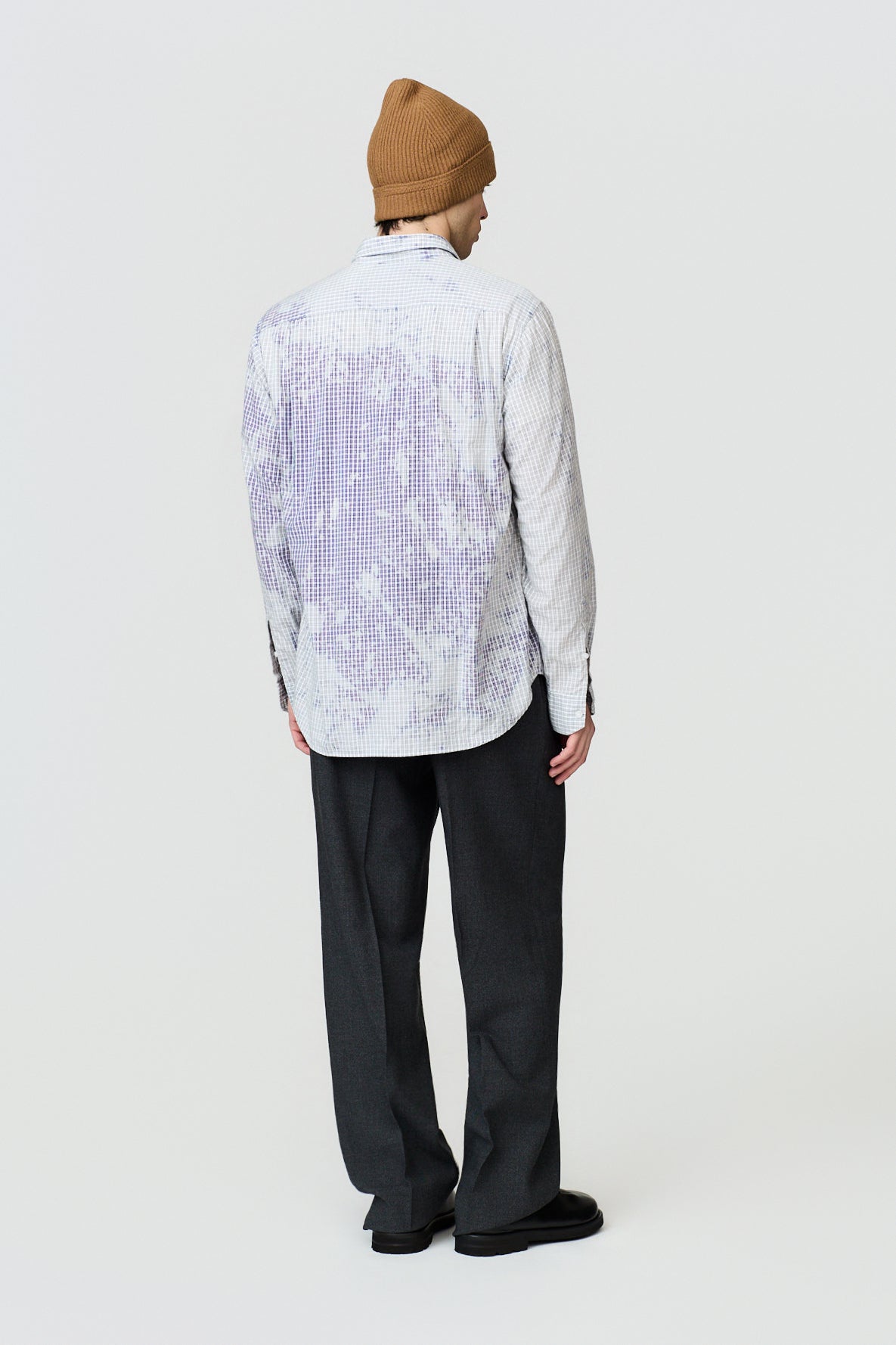 paura-Zerin Over-Dyed Shirt - Blue/White Check-16DP20080000061