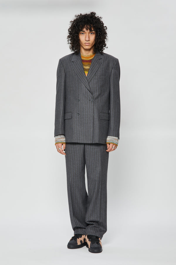 THOM DOUBLEBREASTED SUIT JACKET GREY PINSTRIPE