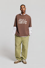 COSTA "DBATGD" OVERSIZED T-SHIRT BROWN